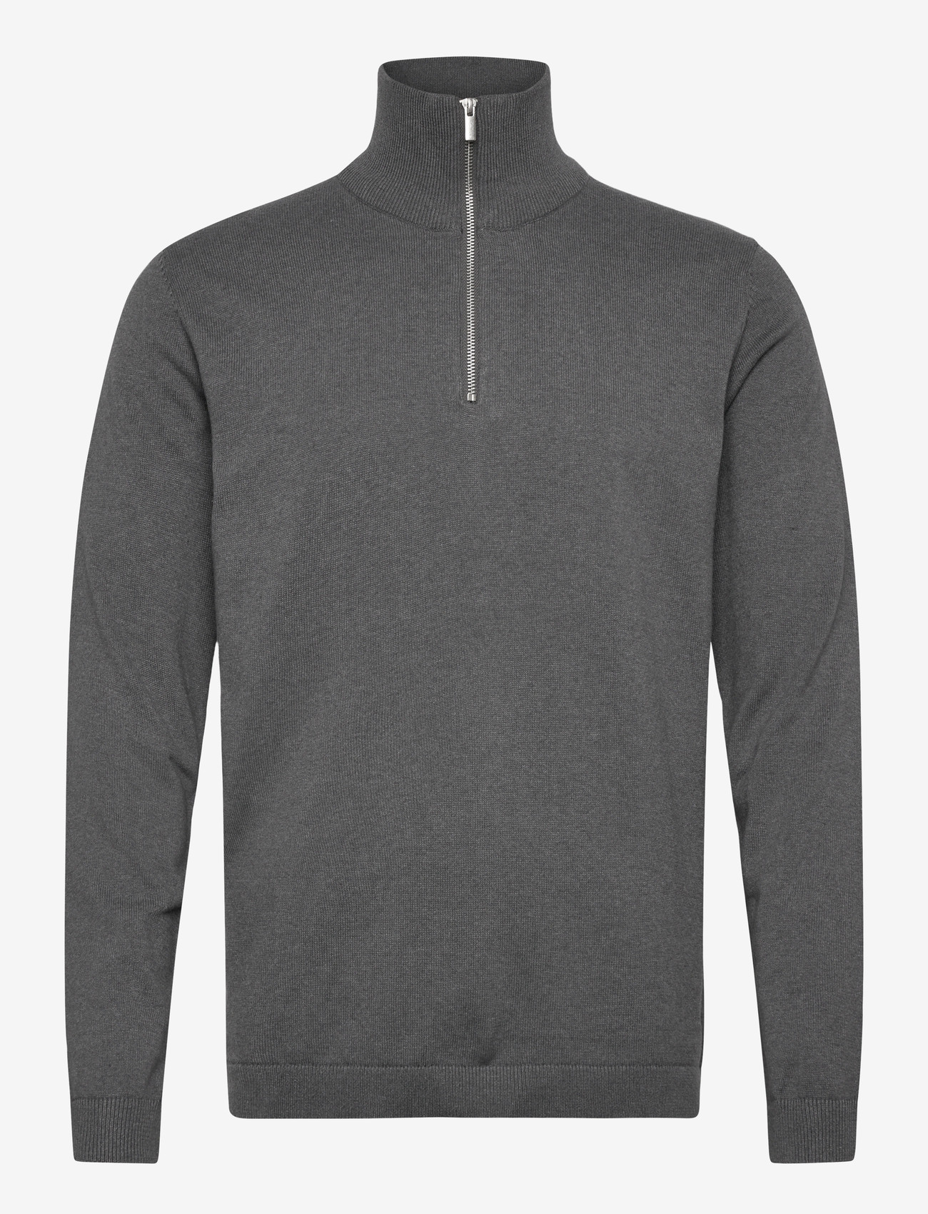 Enkel Studio - Half zip knit - halfzip strik - dk grey - 0