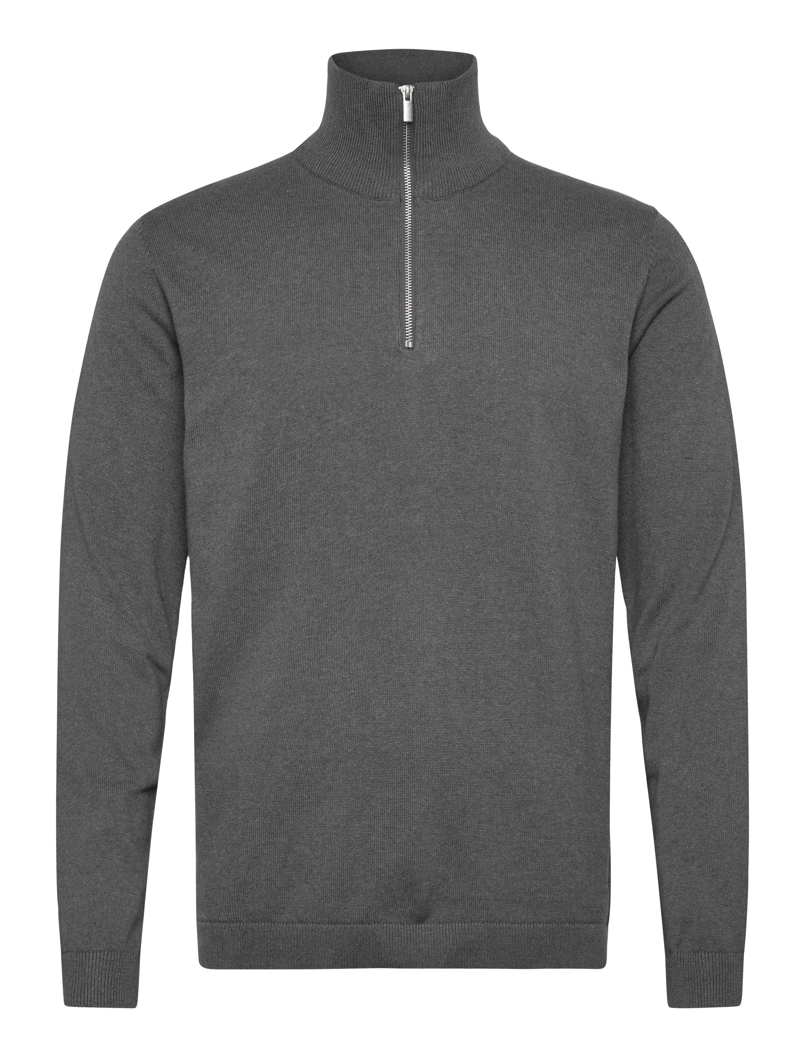 Enkel Studio Half zip knit - Booztlet only men - DK GREY / grey