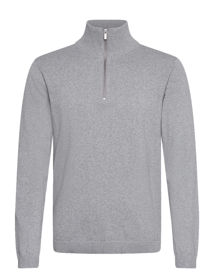 Enkel Studio - Half zip knit - half zip-tröjor - grey mel - 1