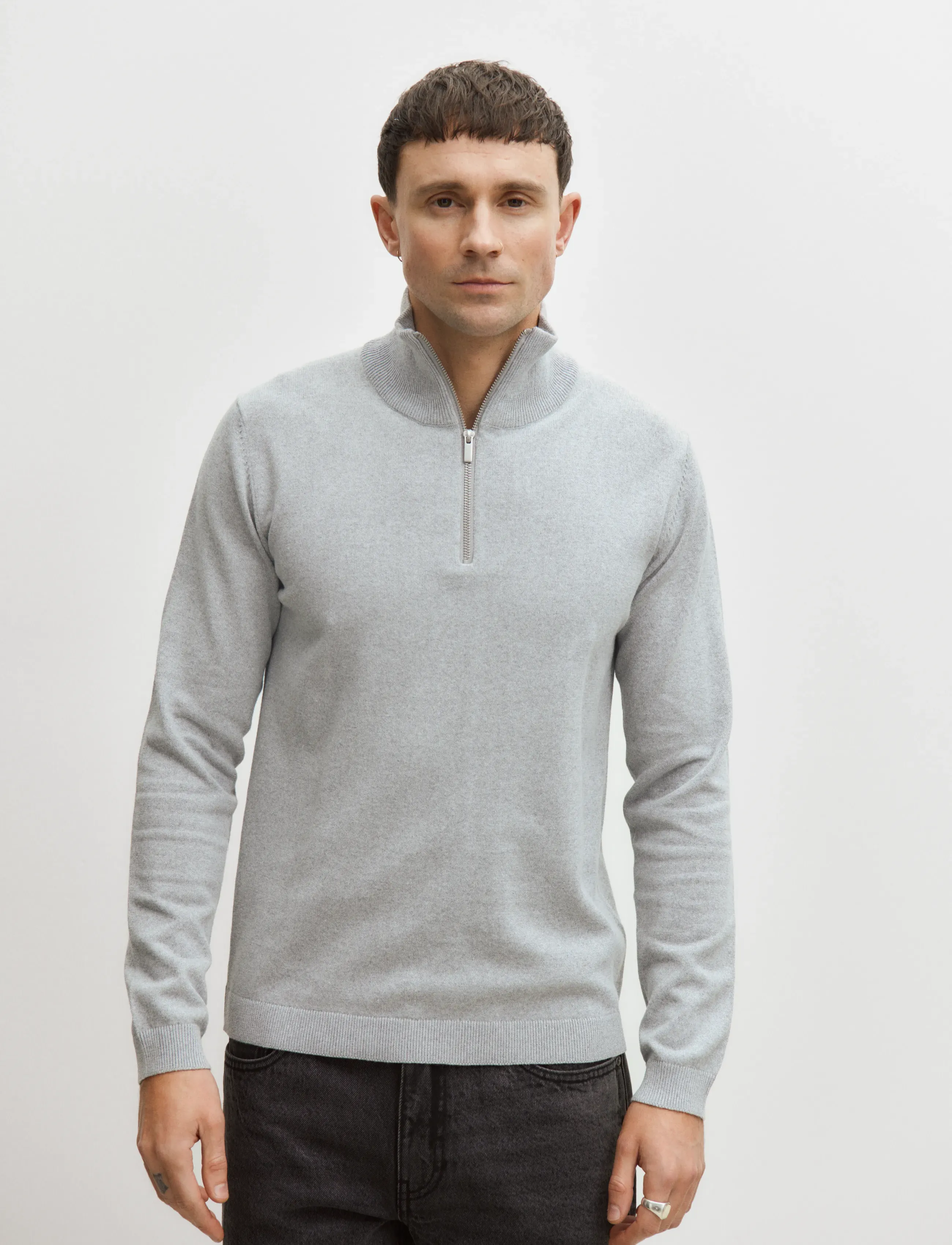 Enkel Studio Half Zip Knit polotröjor herr – bild 2