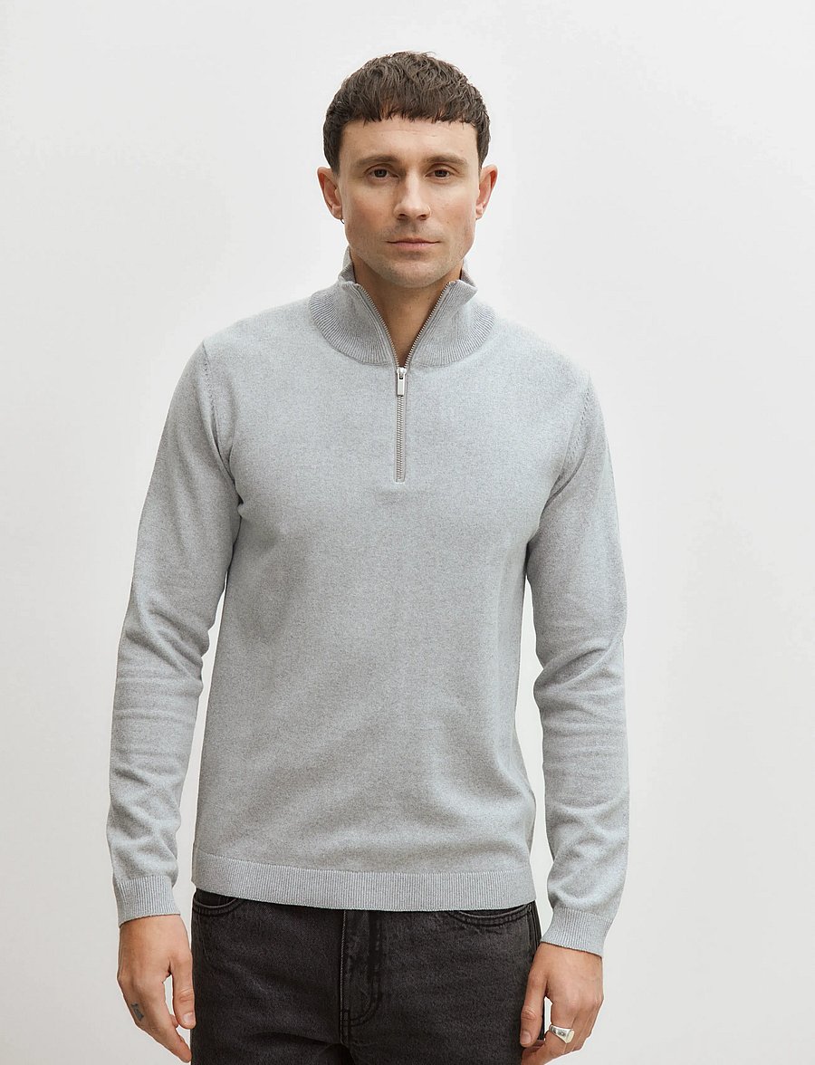 Enkel Studio - Half zip knit - half zip-tröjor - grey mel - 0