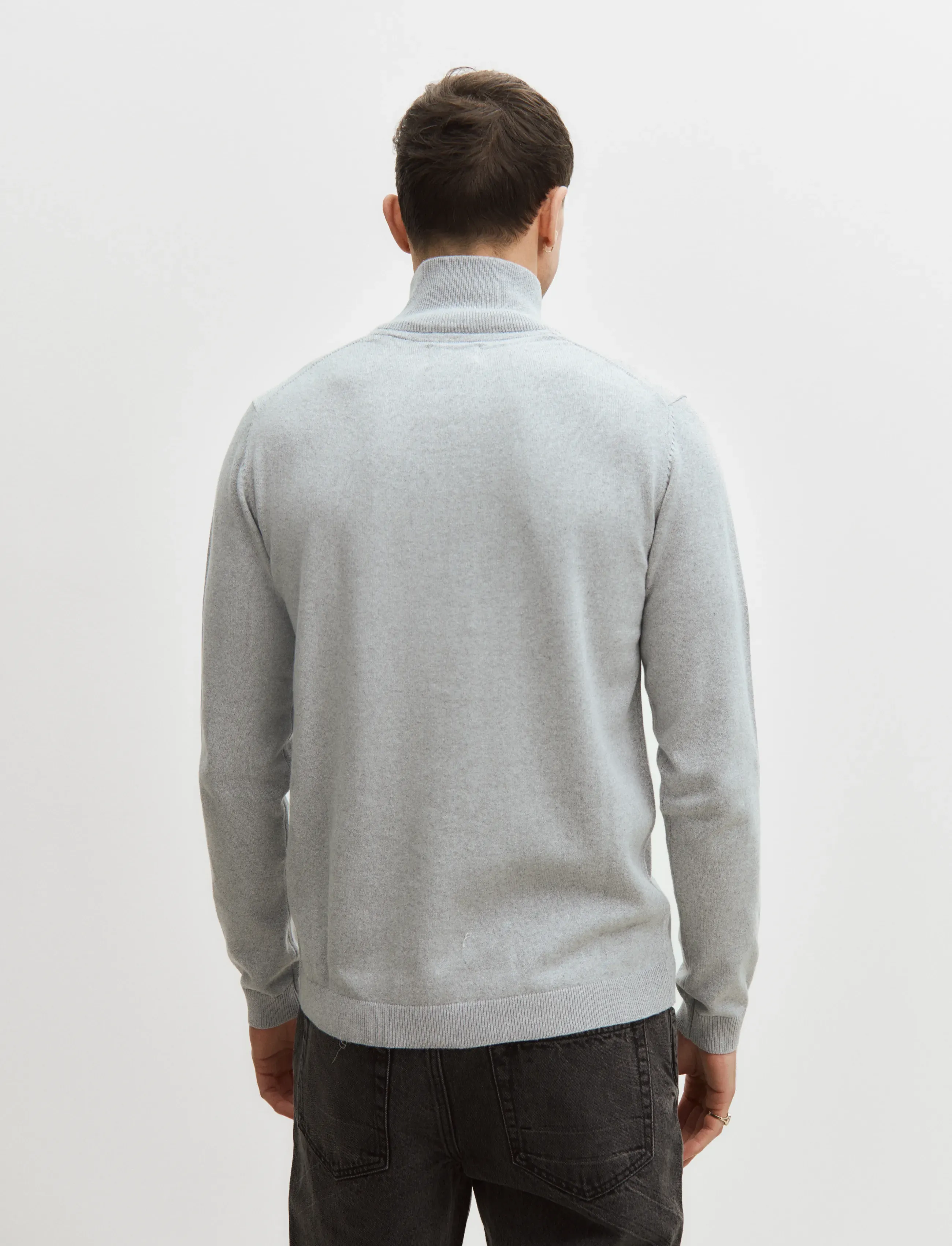 Enkel Studio - Half zip knit - tõmblukk-kaelusega džemprid - grey mel - 3