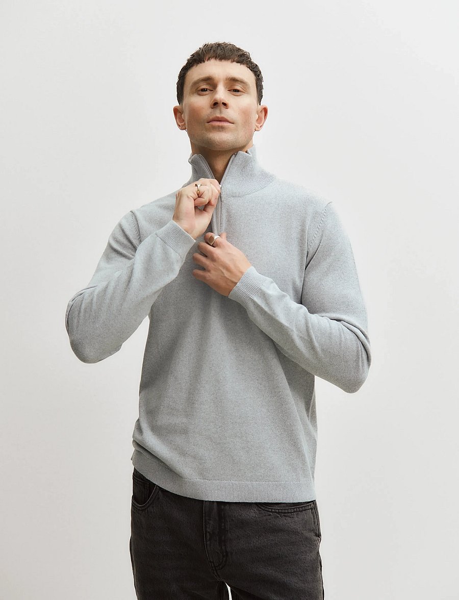 Enkel Studio - Half zip knit - half zip-tröjor - grey mel - 5