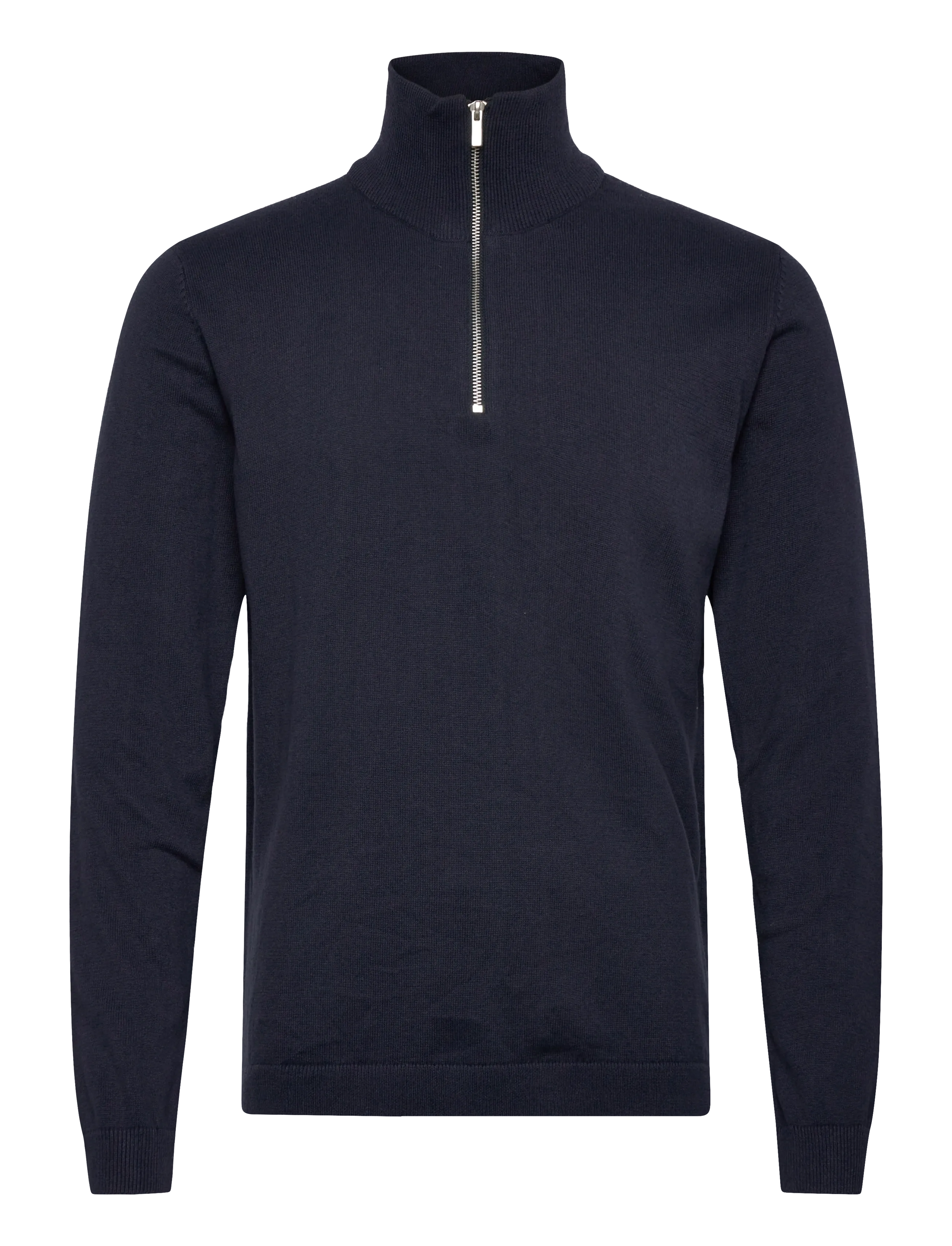 Enkel Studio Half Zip Knit, Mænd, Halv Lynlås Striktrøje, Navy, Str: S