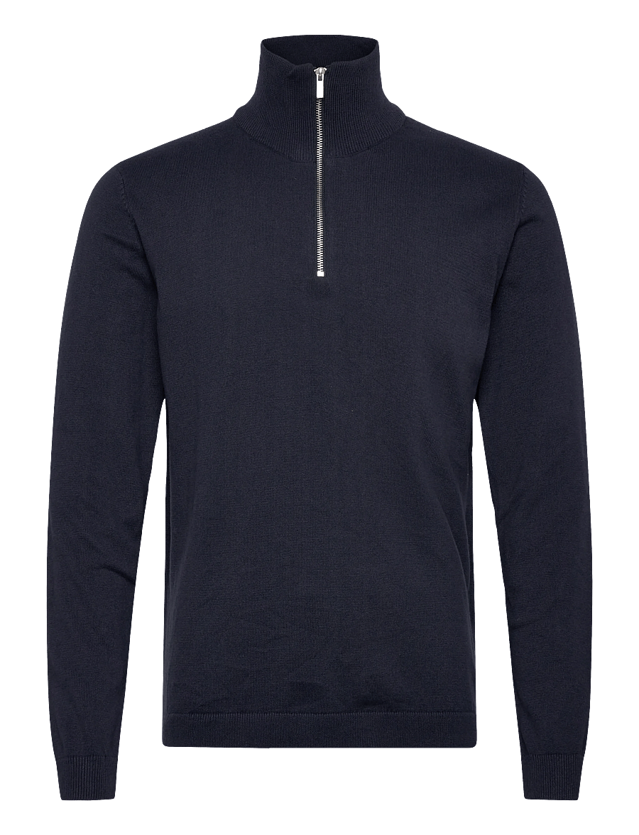 Enkel Studio - Half zip knit - pullover mit halbem reißverschluss - navy - 0