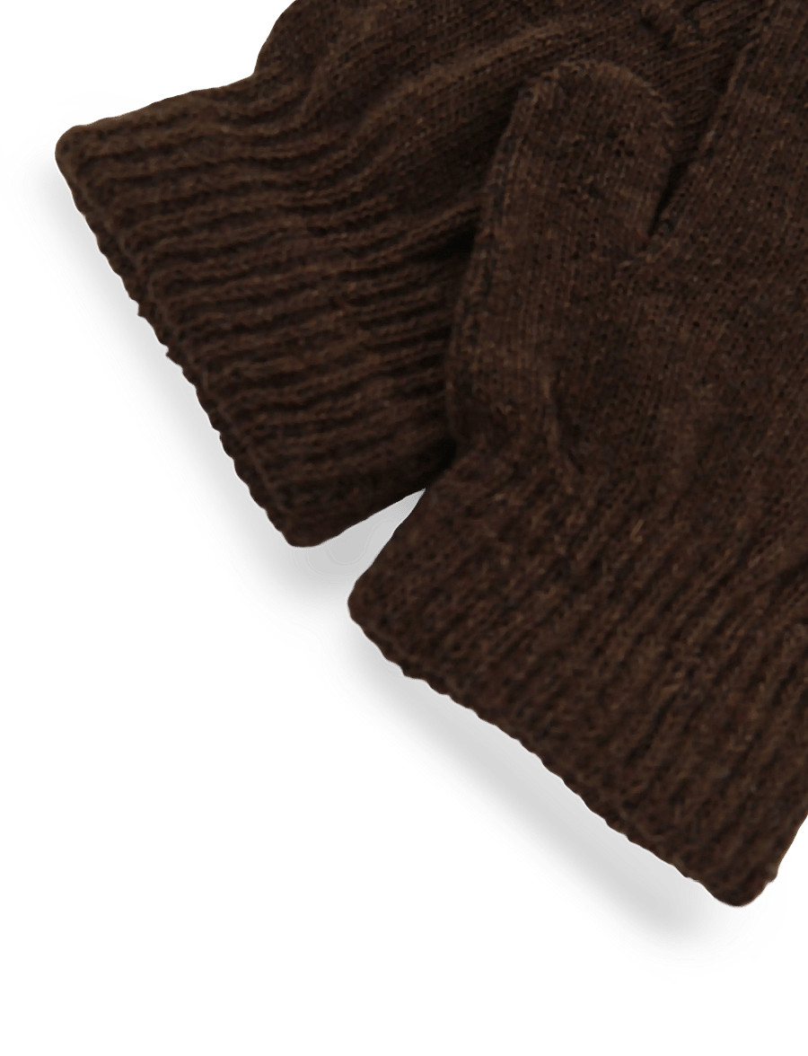 Enkel Studio - Kids knitted gloves - handschuhe - brown - 3