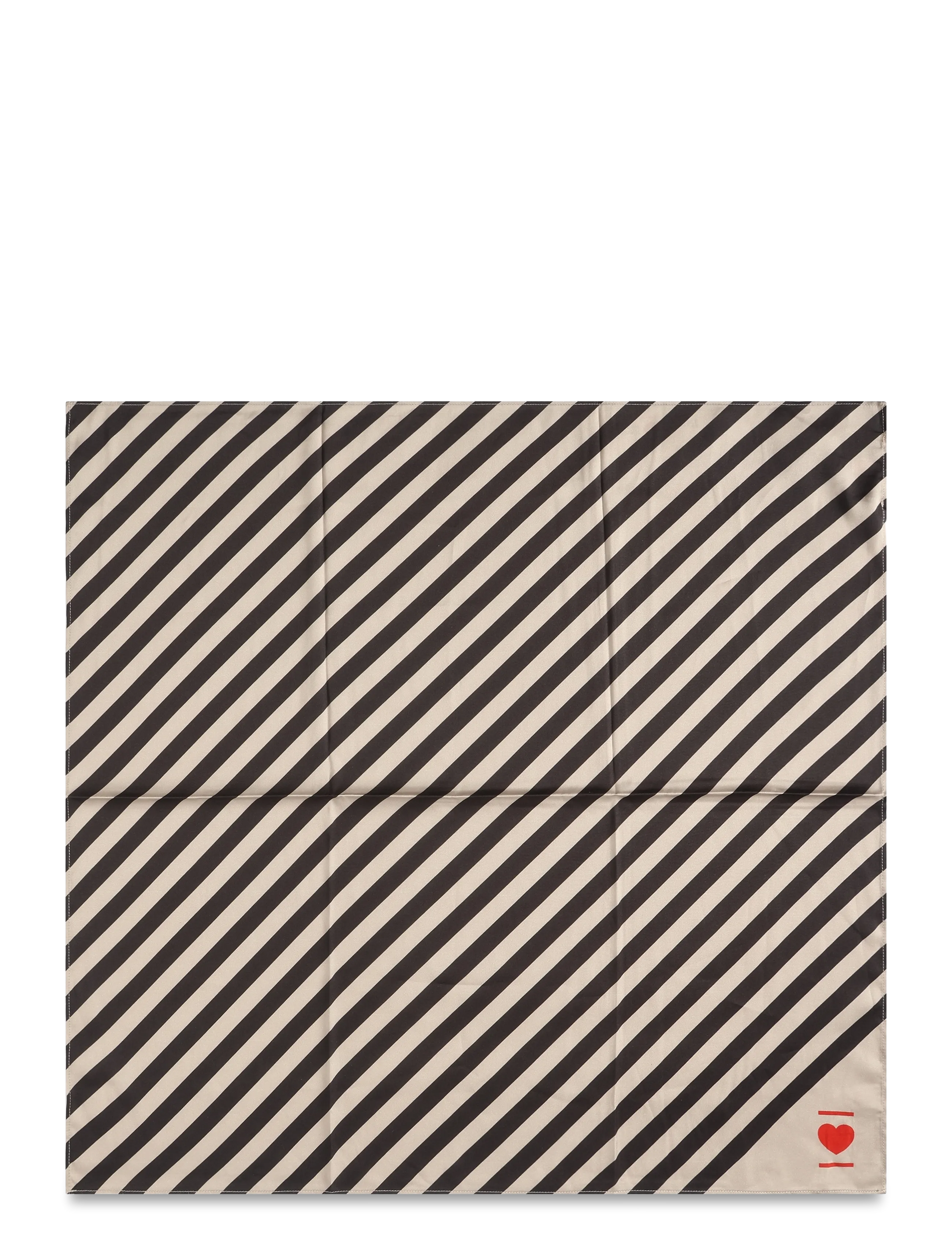 Enkel Studio BooztxHjerteforeningen Square Printed Scarf - Kollektionen - GANACHE IVORY STRIPE / cream