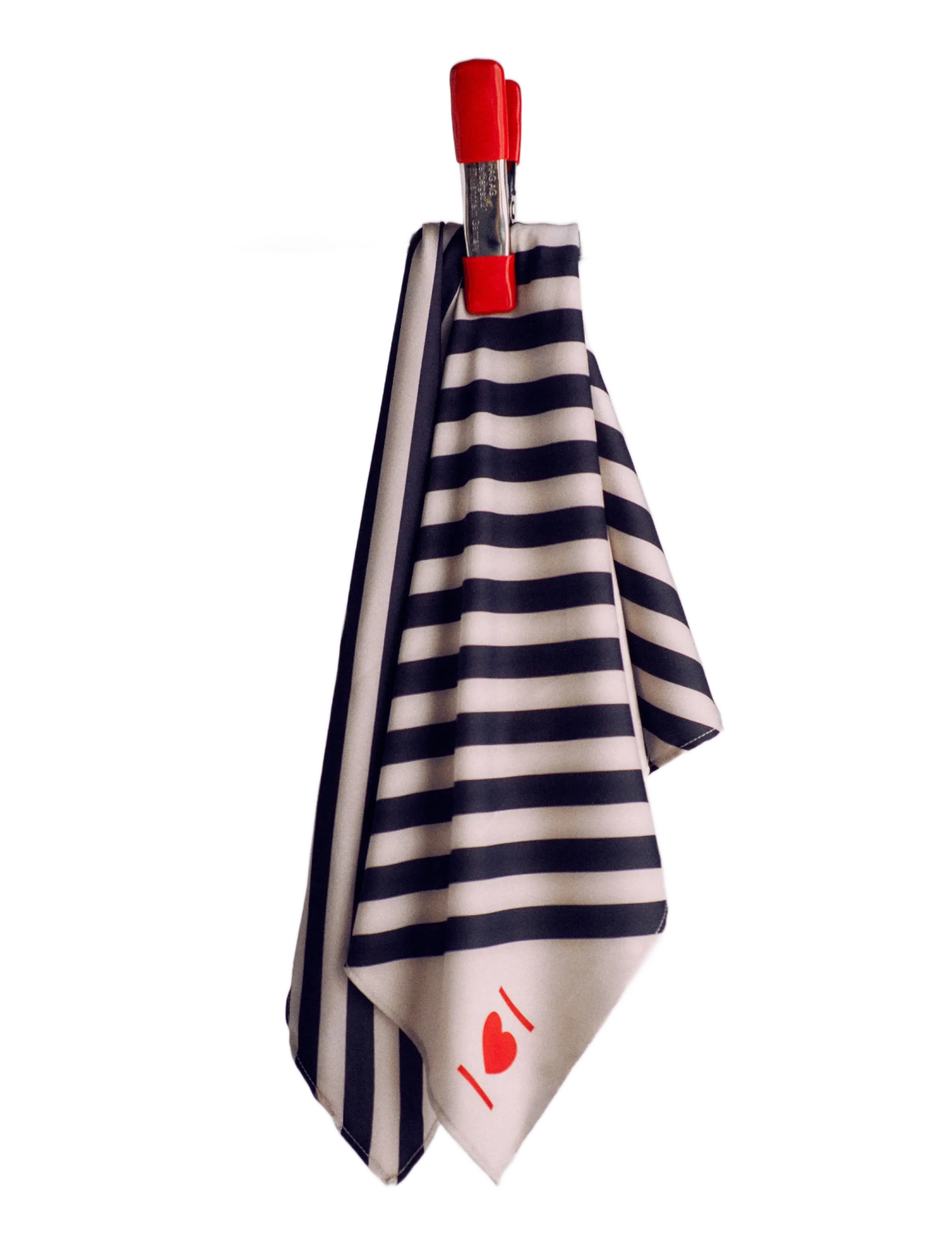 Enkel Studio BooztxHjerteforeningen Square Printed Scarf - Everyday Style - GANACHE IVORY STRIPE / cream