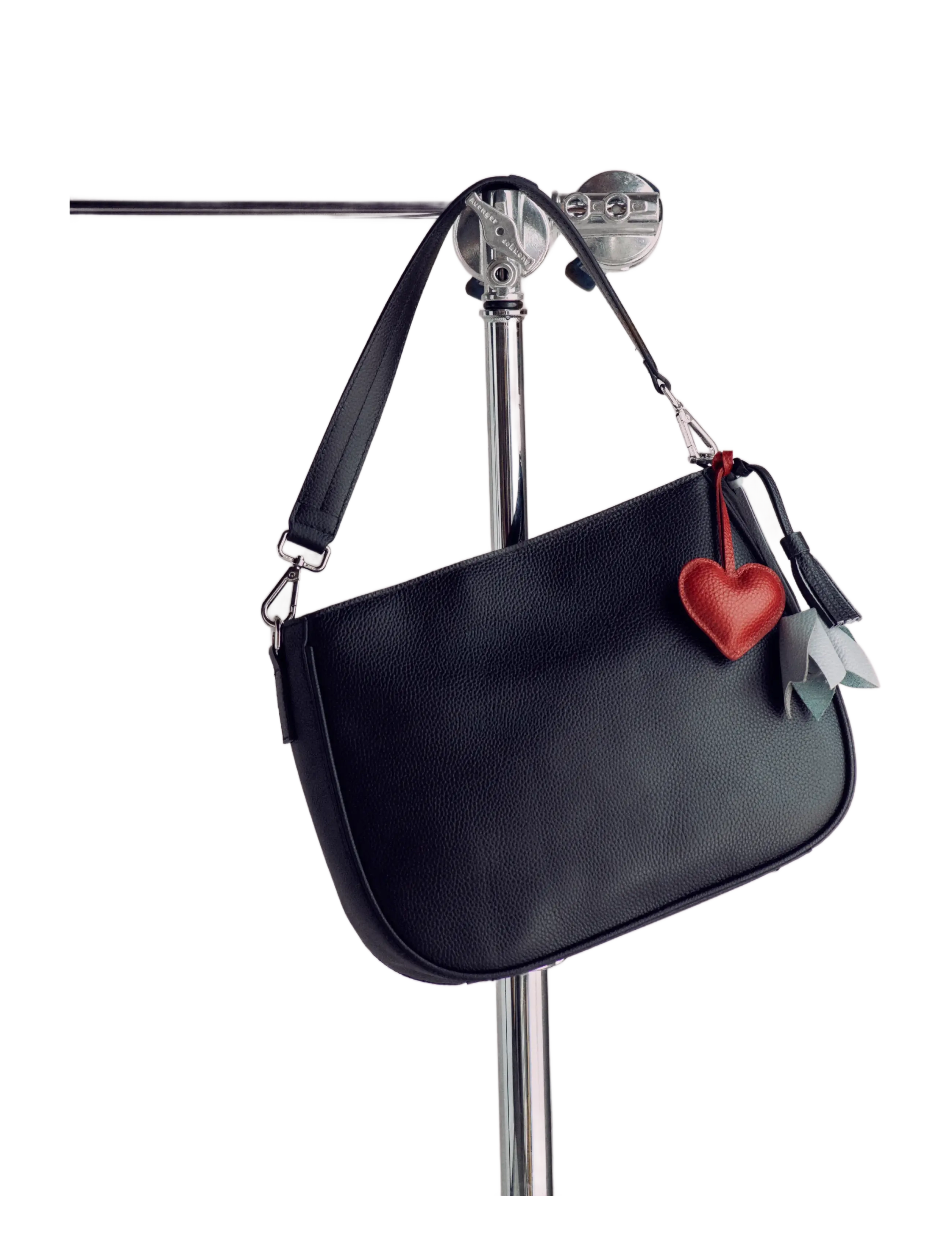 Enkel Studio BooztxHjerteforeningen Medium Satchel Bag - Everyday Style - BLACK SILVER / black