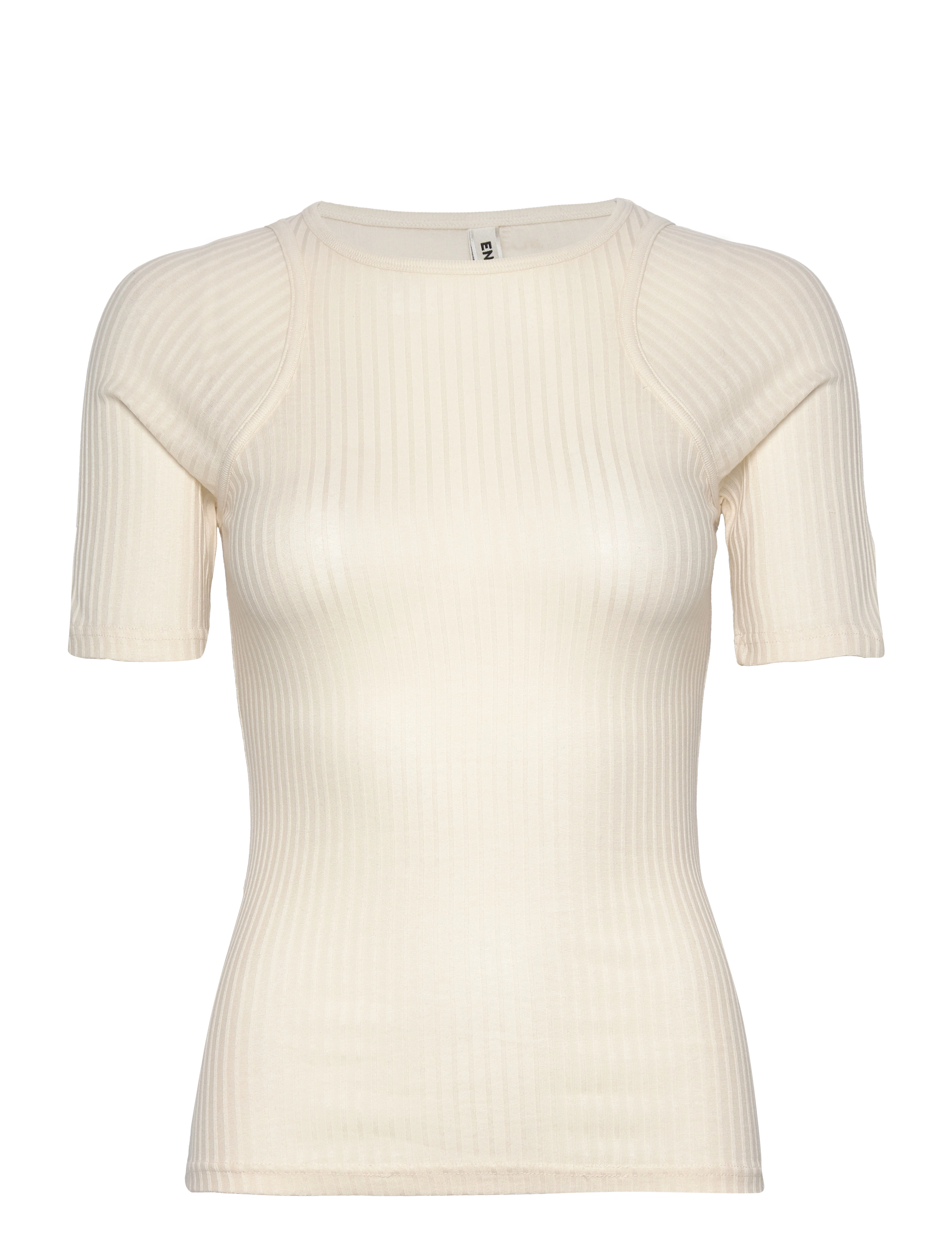 Enkel Studio ESVELO SS Top F - Clothing - CLOUDY IVORY / cream