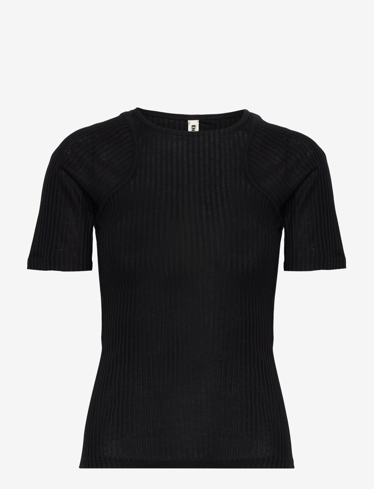 Enkel Studio - ESVELO SS Top F - t-shirts - midnight coal - 0