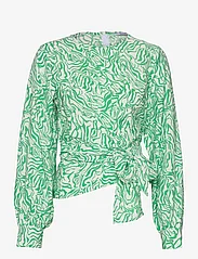 Envii - ENCOLBY LS TOP AOP 6891 - long-sleeved blouses - emerald zebra - 0