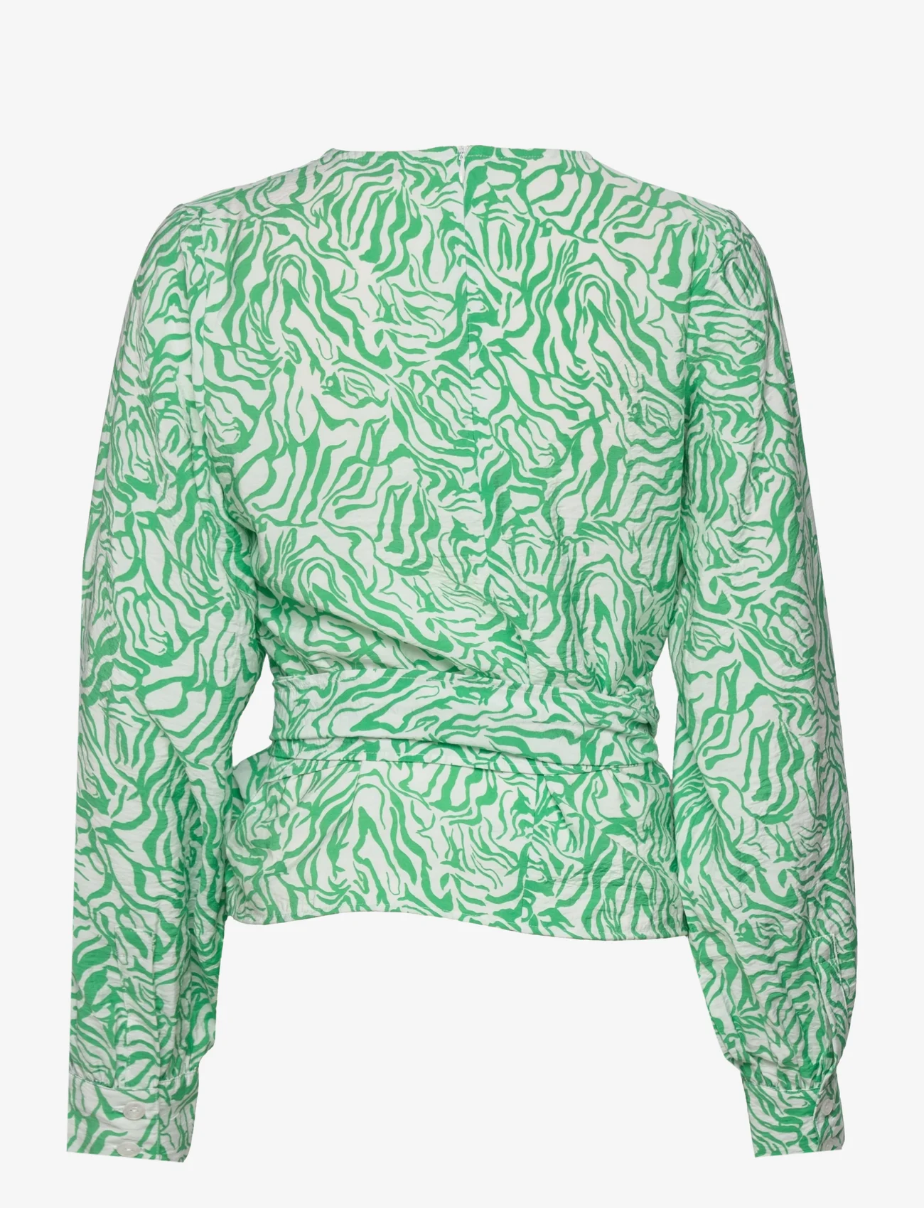 Envii - ENCOLBY LS TOP AOP 6891 - long-sleeved blouses - emerald zebra - 1