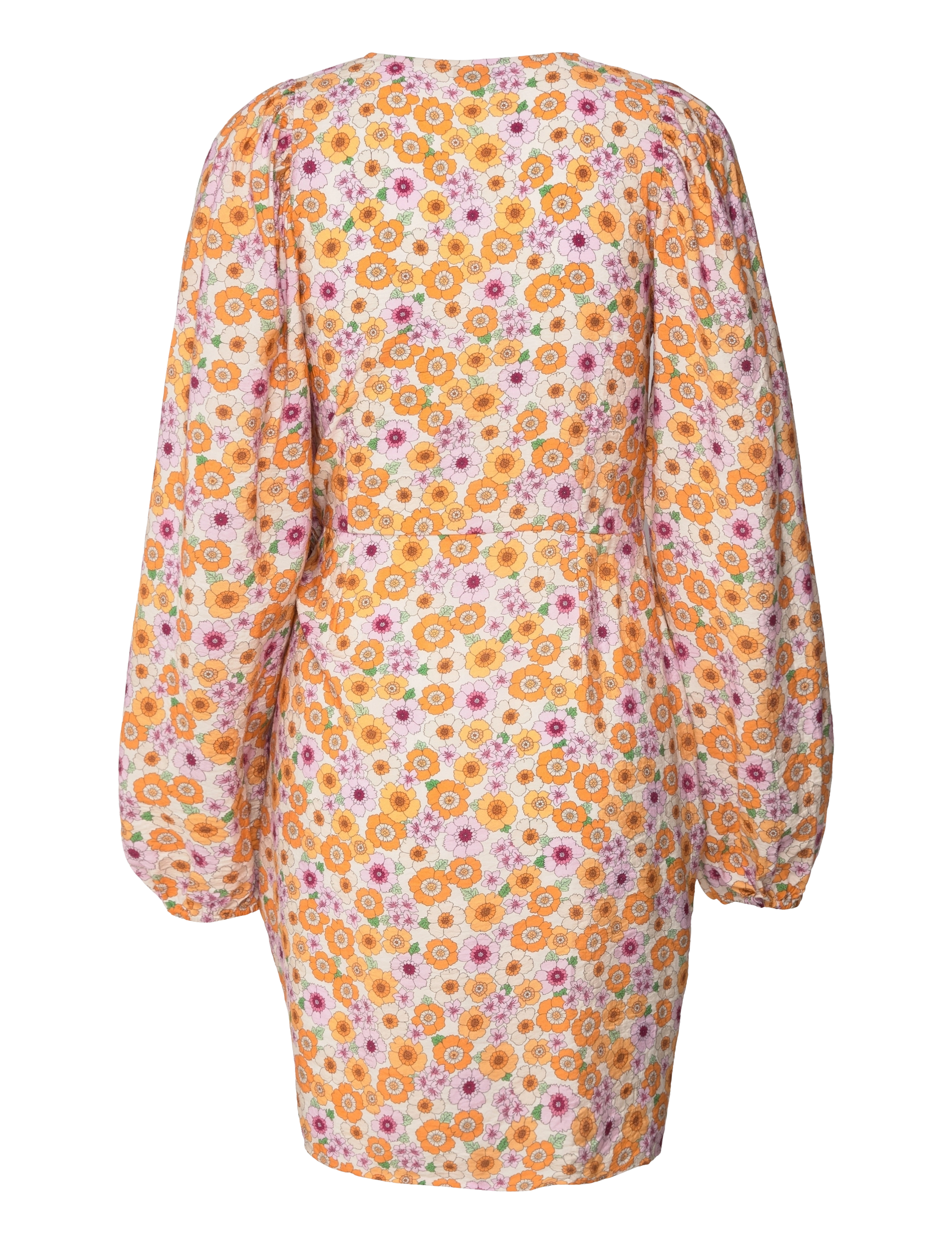 Envii - ENROBYN LS V-N DRESS AOP 6891 - sommerkjoler - gold poppy big - 1