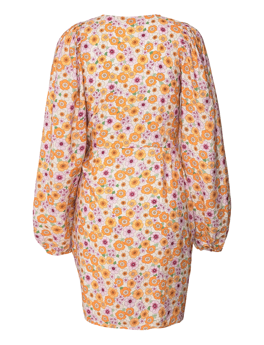Envii - ENROBYN LS V-N DRESS AOP 6891 - sukienki letnie - gold poppy big - 1