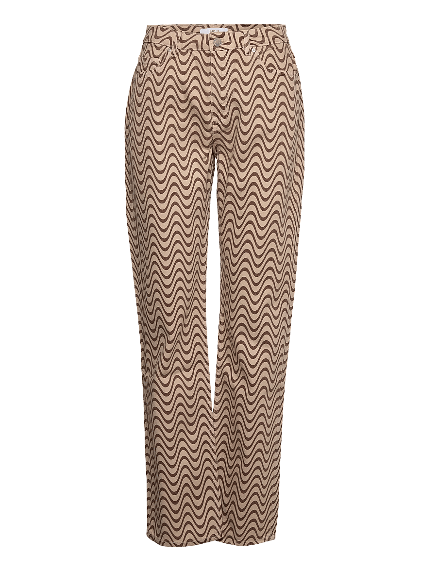 Envii - ENBREE STRAIGHT JEANS AOP 6865 - gerade jeans - brown wave - 0