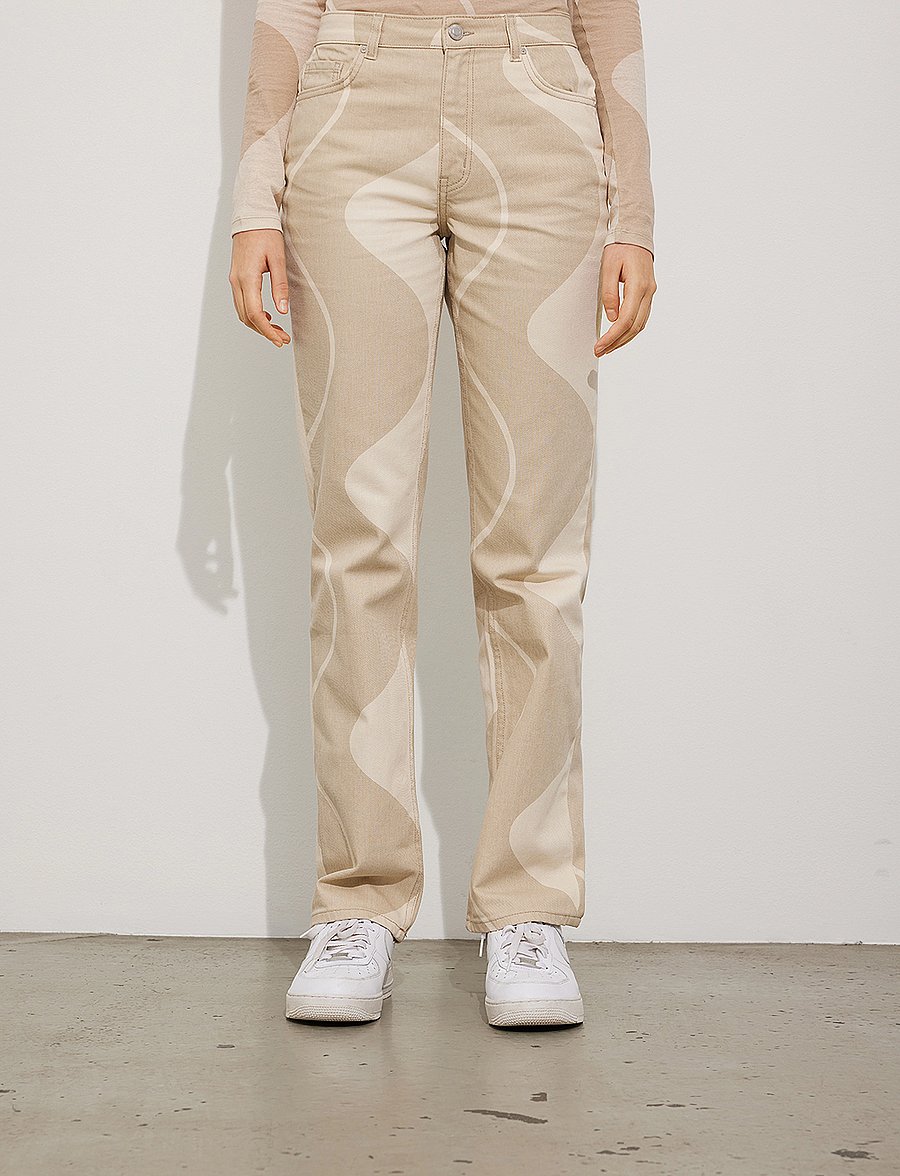 Envii - ENBREE STRAIGHT JEANS AOP 6865 - gerade jeans - sand wave aop - 3