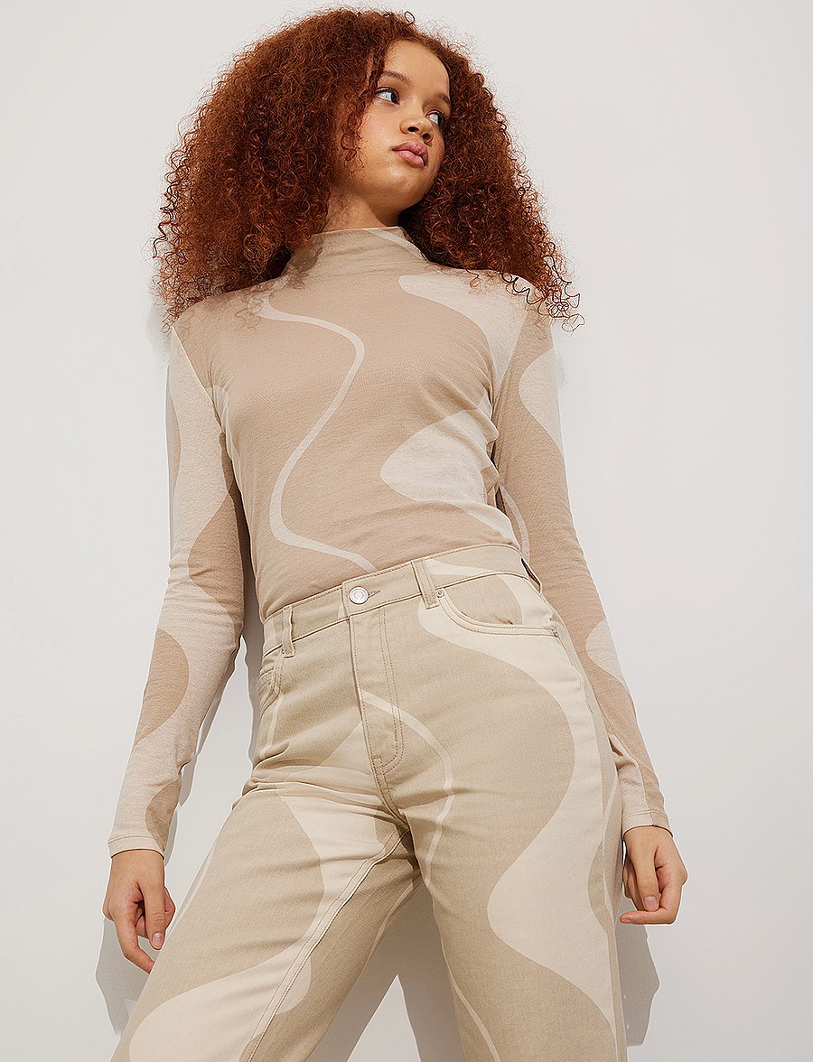 Envii - ENBREE STRAIGHT JEANS AOP 6865 - gerade jeans - sand wave aop - 5