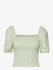 Envii - ENKULA SS TOP AOP 6696 - short-sleeved blouses - quiet bloom - 0