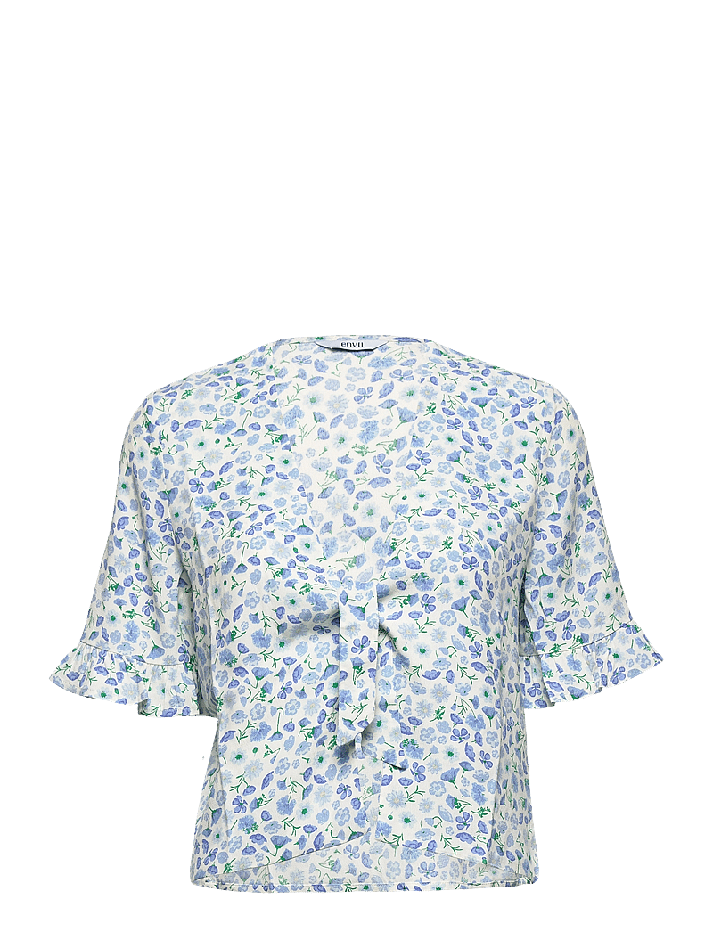 Envii - ENGOLDSTONE SS TOP AOP 6696 - kurzämlige blusen - field of blue - 0