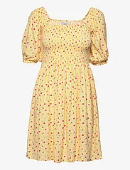 Envii - ENZINNIA SS SHORT DRESS AOP 6696 - summer dresses - pink buttercup - 0