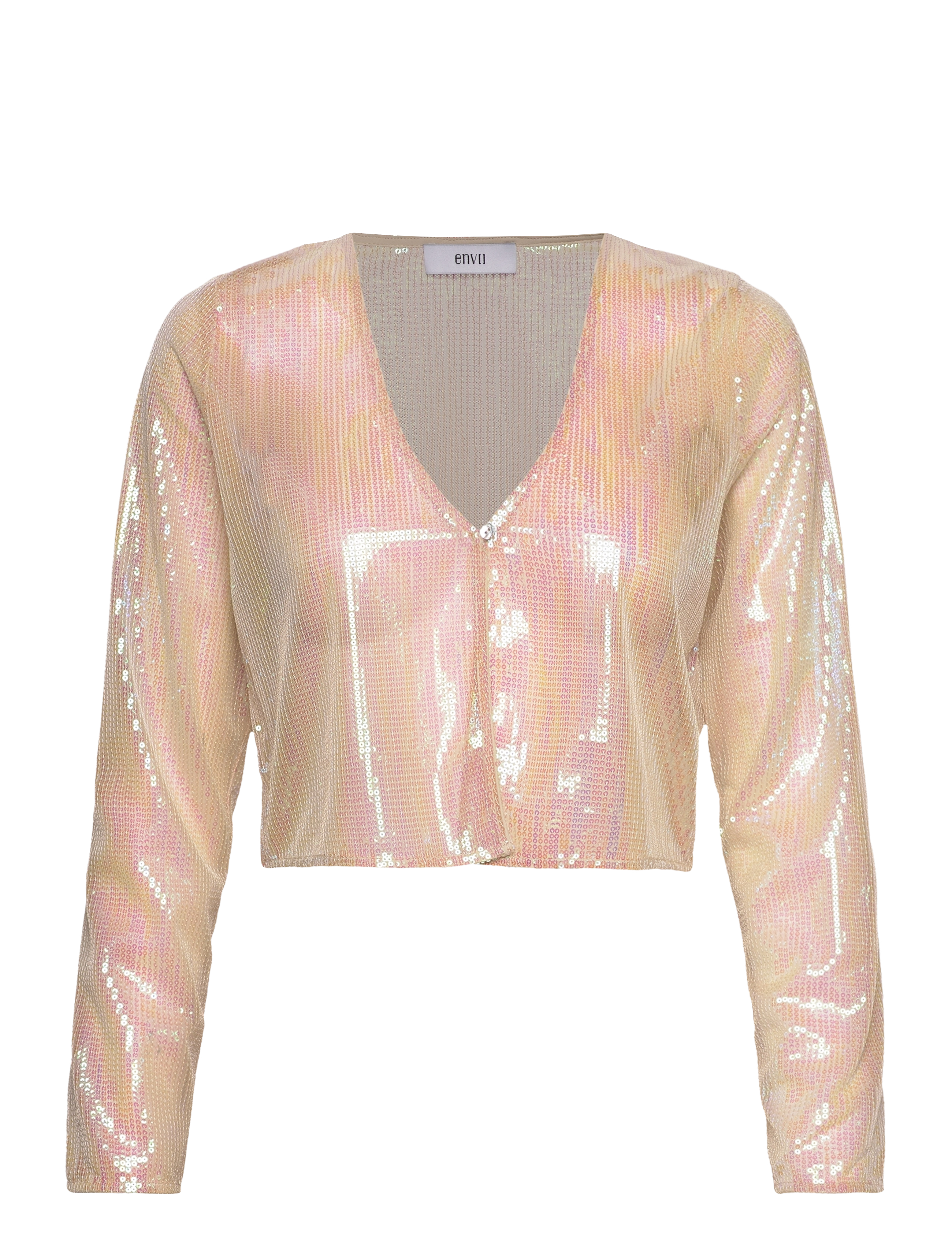 Envii ENNOVA LS TOP 7003 - Pluusid ja särgid - NUDE SEQUINS / coral