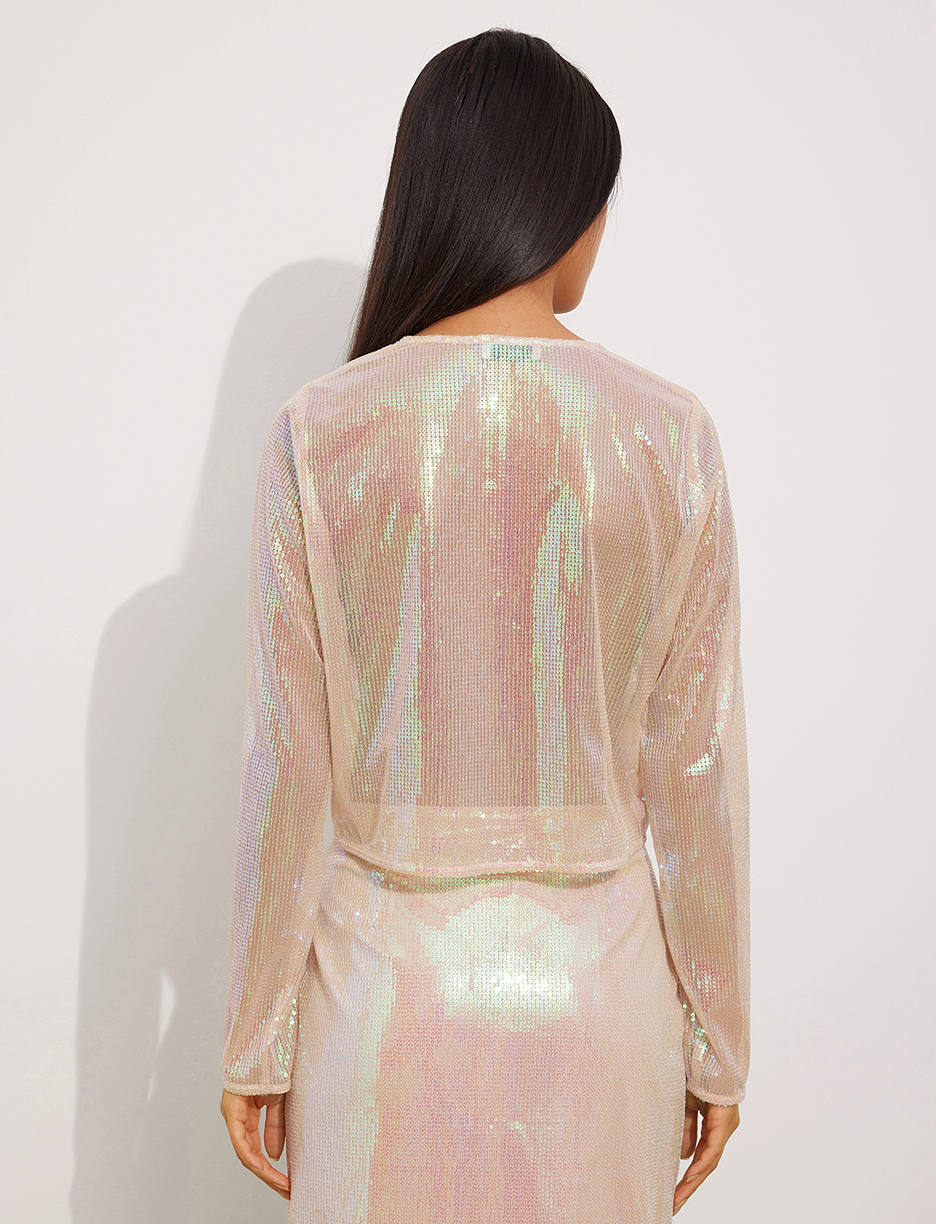 Envii - ENNOVA LS TOP 7003 - langærmede bluser - nude sequins - 3