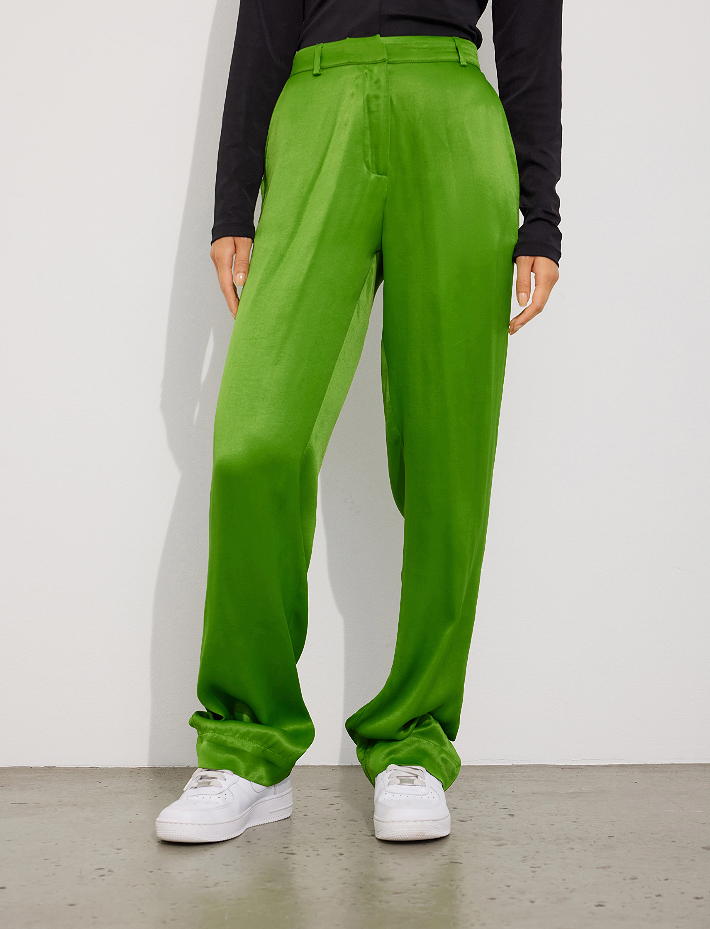 Envii - ENKAFIR SATIN PANTS 6975 - vide bukser - salted lime - 3