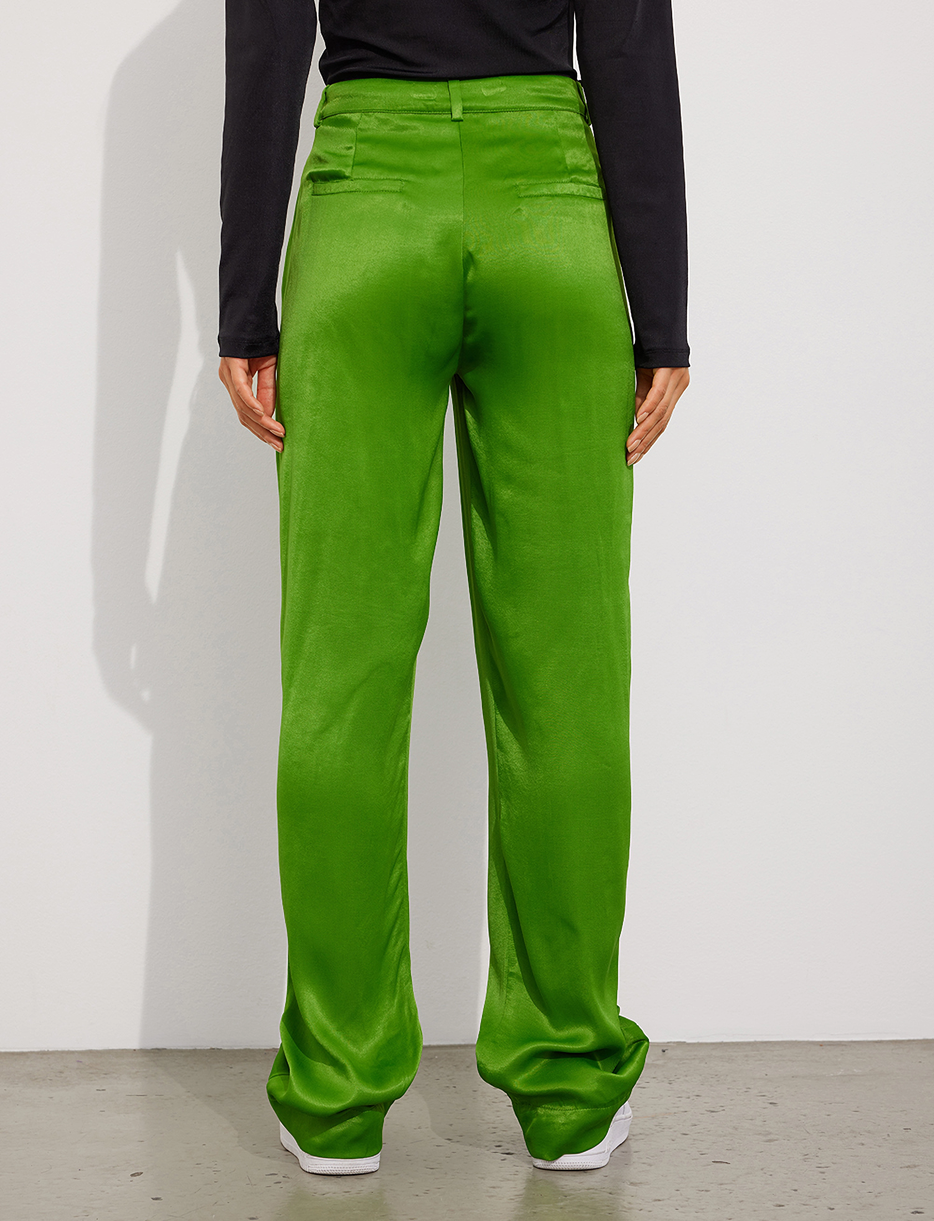 Envii - ENKAFIR SATIN PANTS 6975 - vide bukser - salted lime - 4