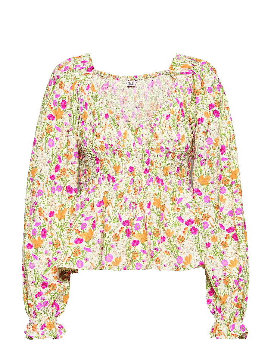 Envii - ENERICA TOP AOP 6902 - long sleeved blouses - sunny meadow - 0
