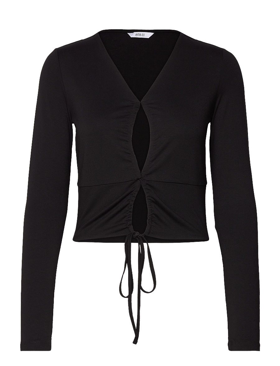 Envii - ENPOME LS STRING TEE 6971 - langærmede toppe - black - 0
