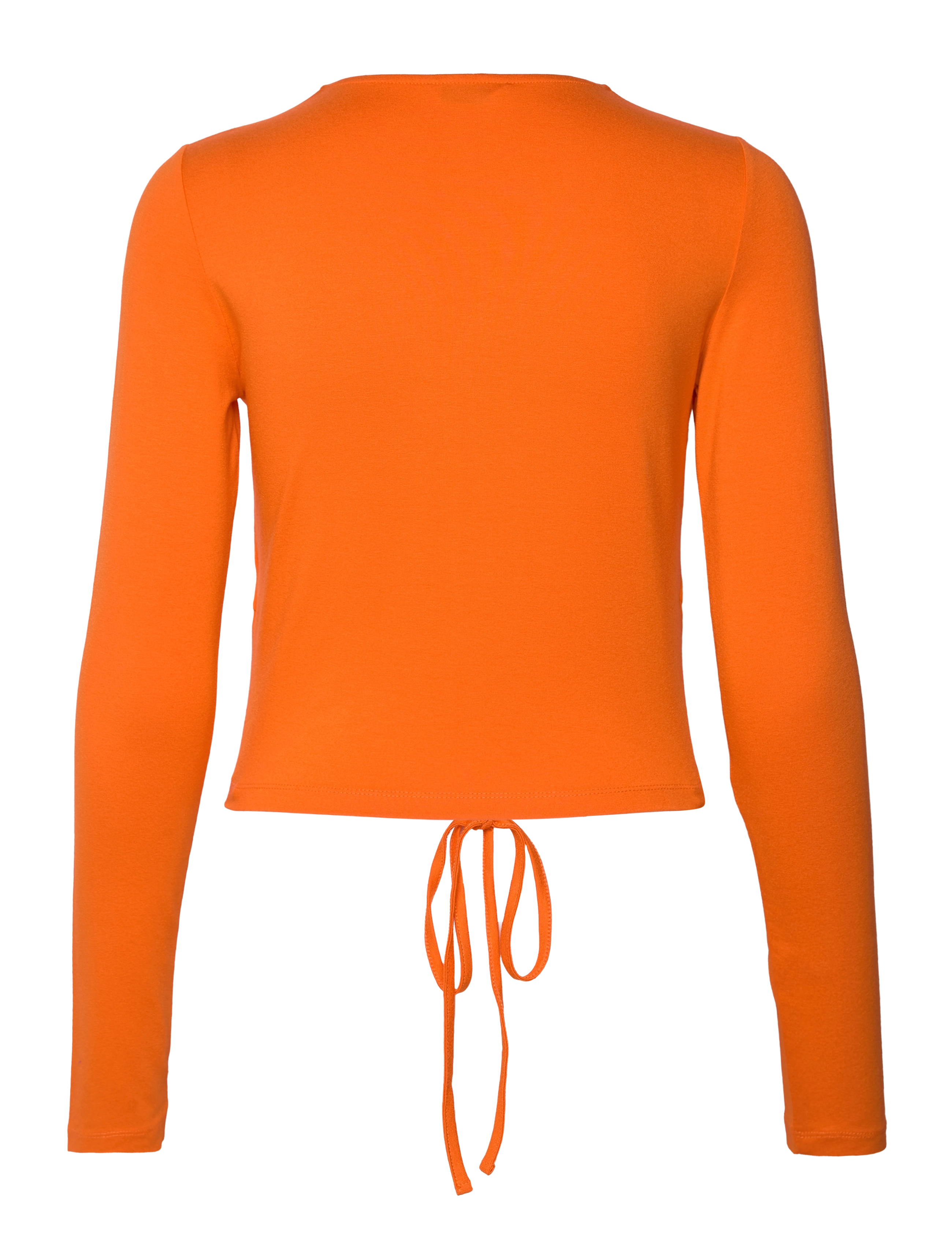 Envii - ENPOME LS STRING TEE 6971 - long-sleeved tops - red orange - 1