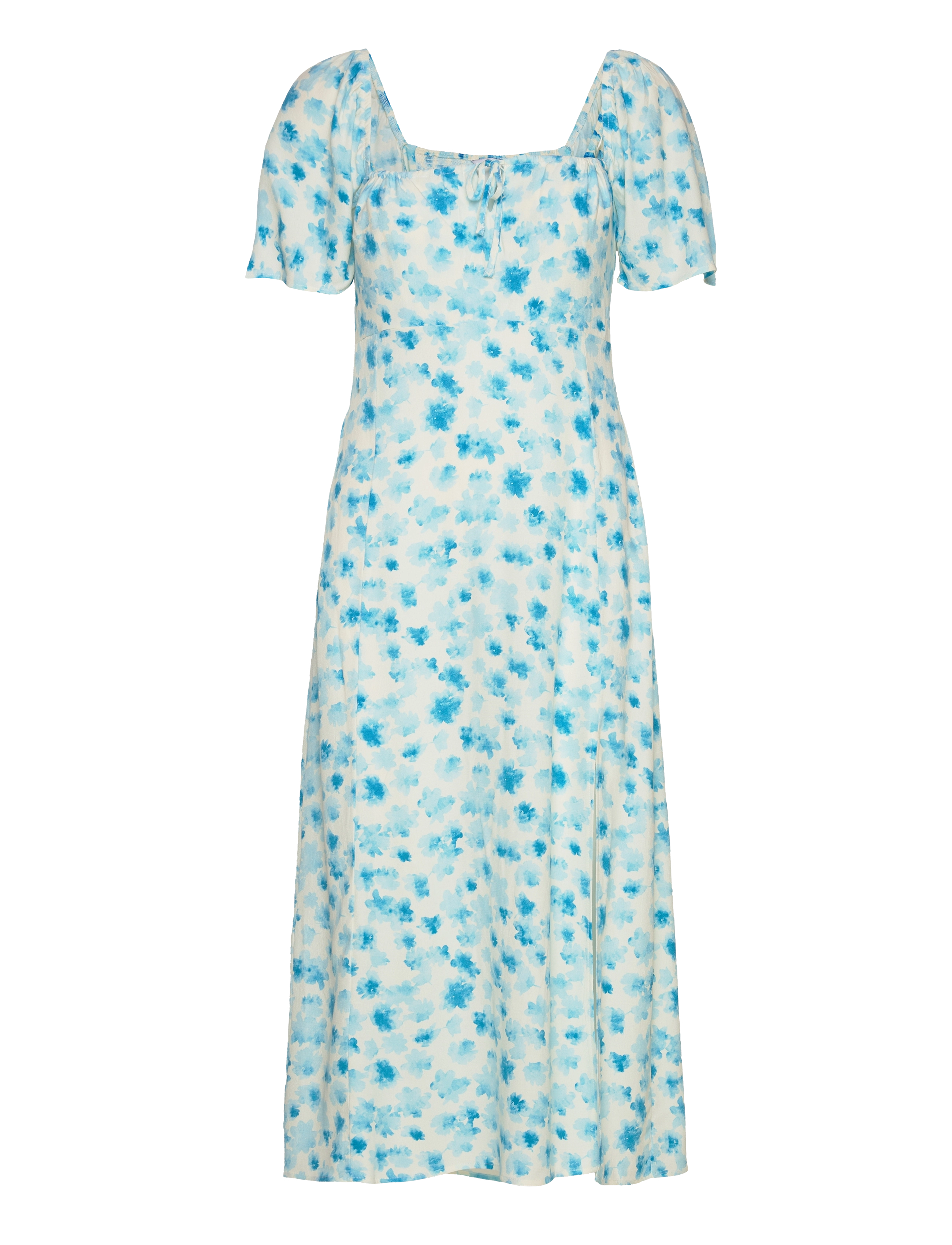 Envii ENIBIZA SS MIDI DRESS AOP 7014 - Clothing - AQUA FLOWER / blue