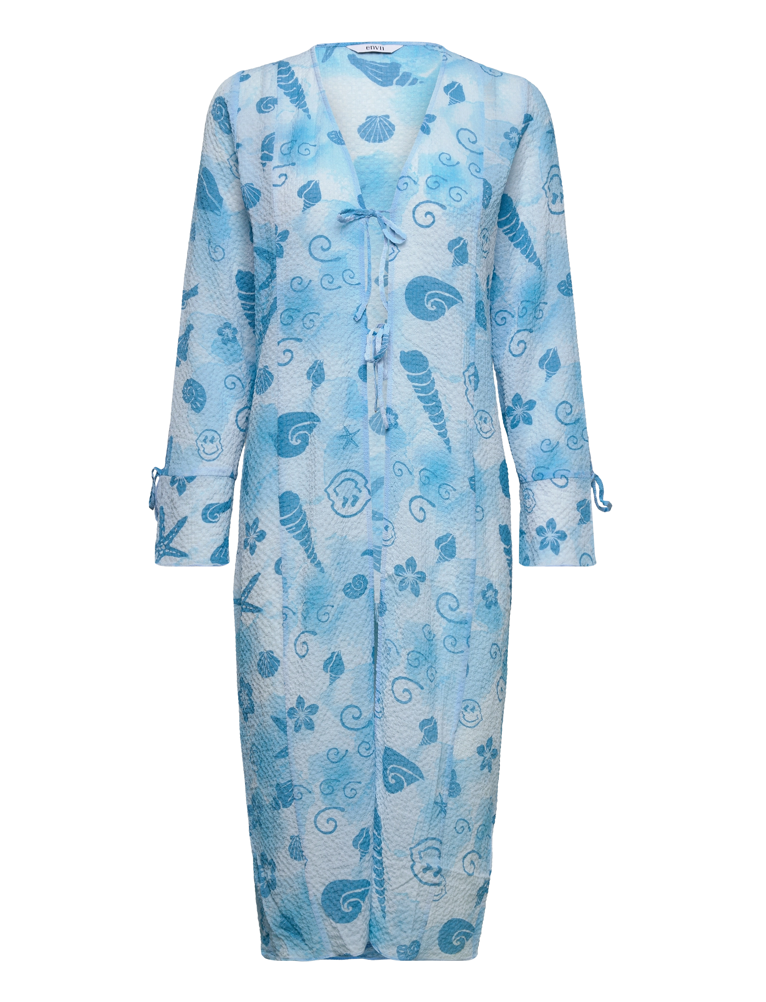 Envii Enkorfu Ls Lon Top Aop 7018, XXS, Blue, Badetøj > Strandtøj, Dame