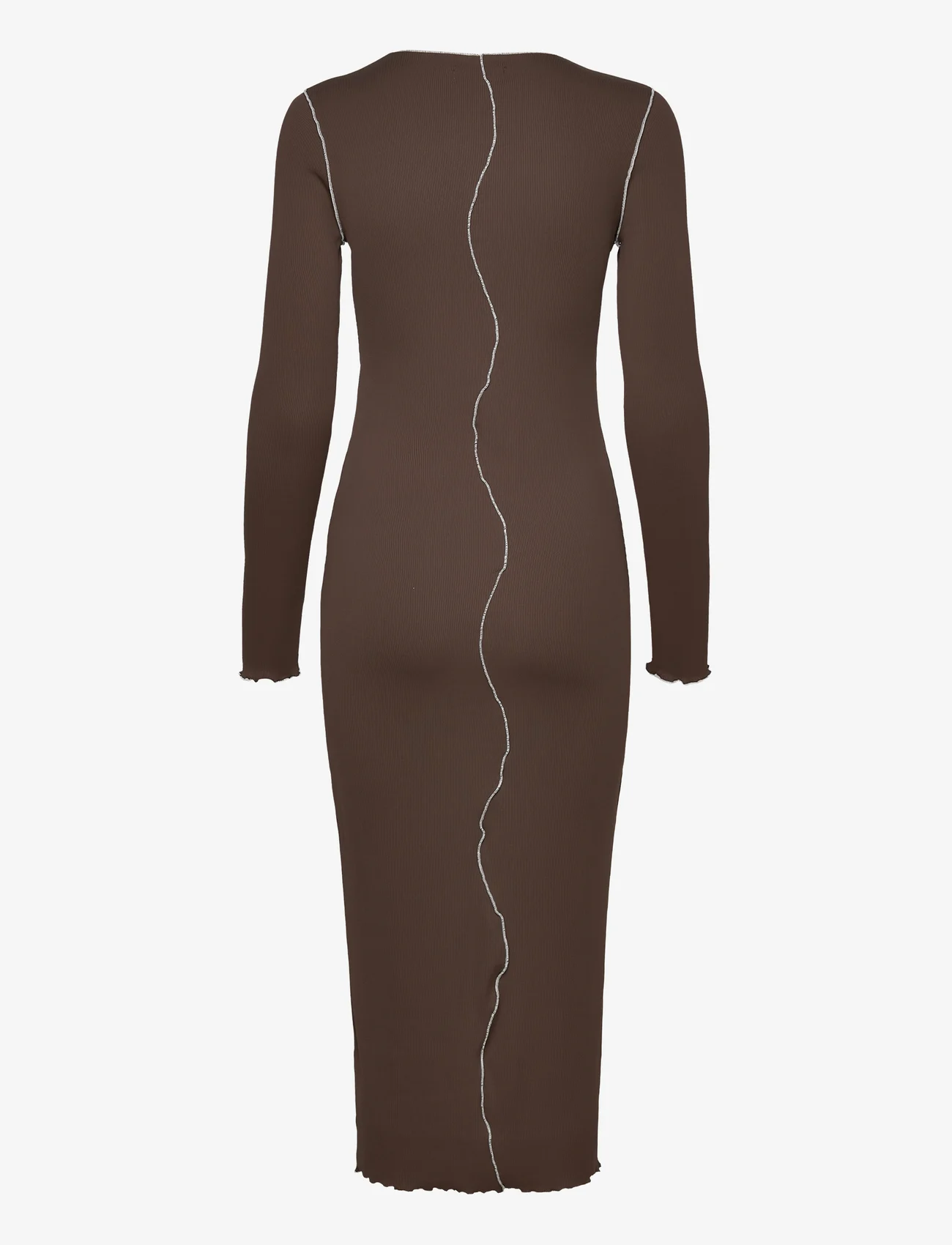 Envii - ENFORK LS DRESS 5347 - bodycon dresses - slate black - 1