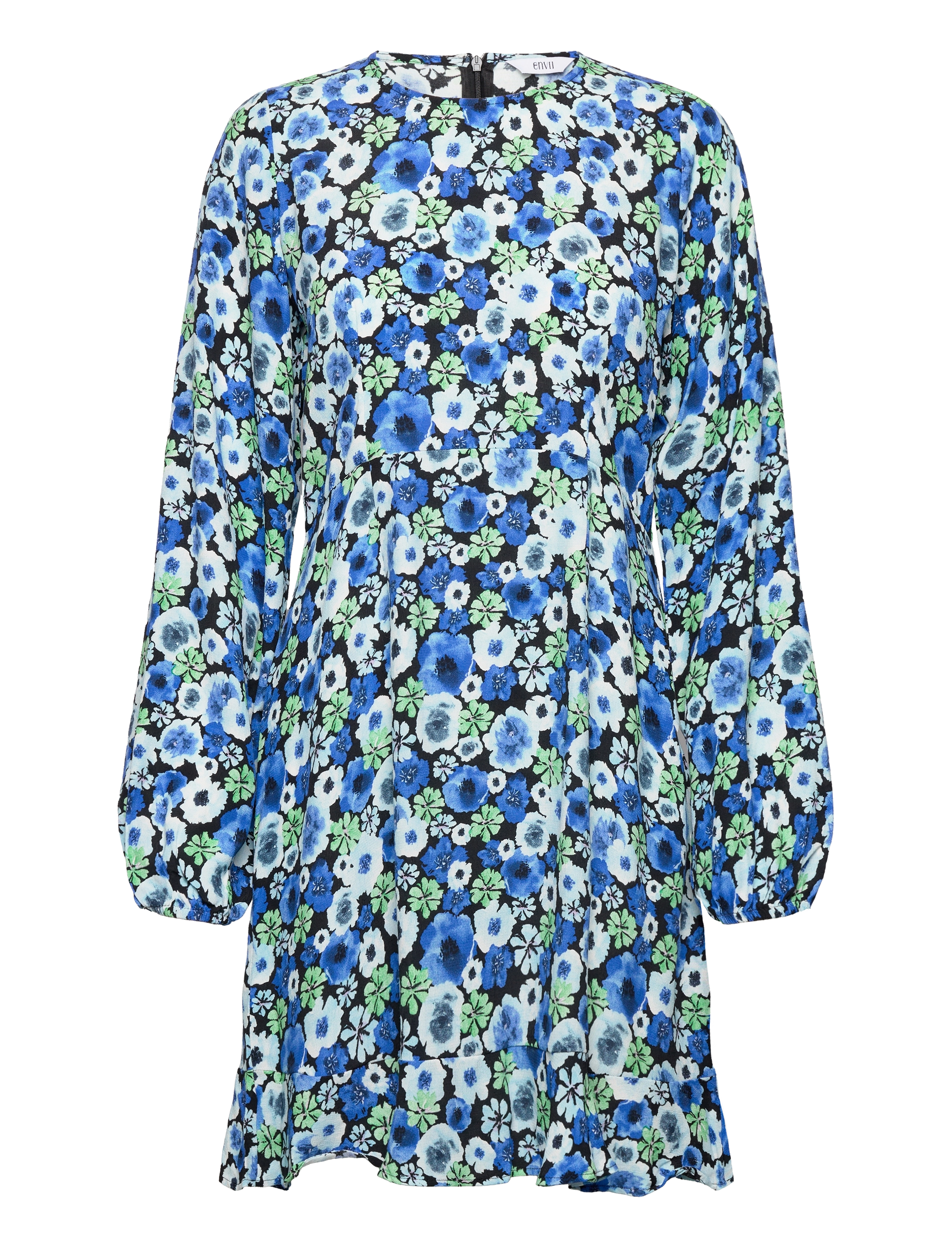 ENVII Ensherry Ls Kleid Aop 7014 Blau - S - Damen