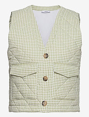 Envii - ENBASIL WAISTCOAT 6824 - quilted vests - green check - 0