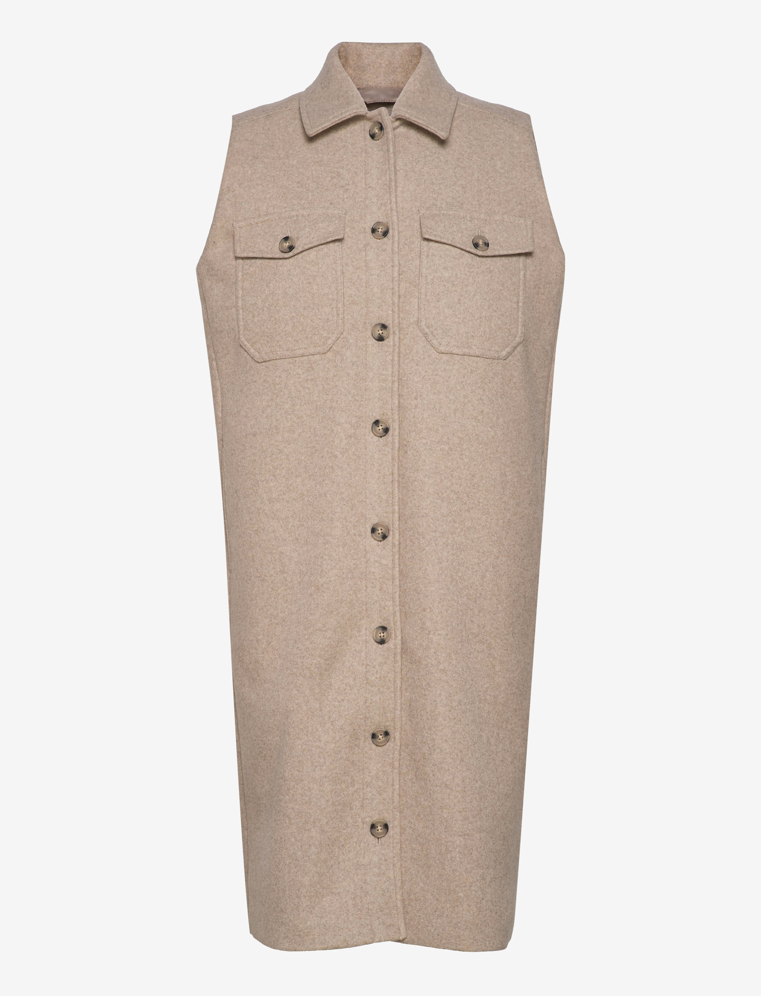 Envii ENQUEENS WAISTCOAT 6874 - Overshirts - DARK BEIGE MEL / beige