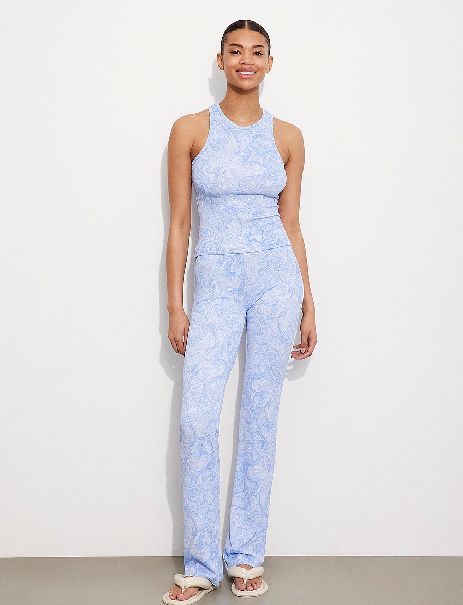 Envii - ENMARGAUX PANTS AOP 5347 - schlaghosen - serenity marble - 0