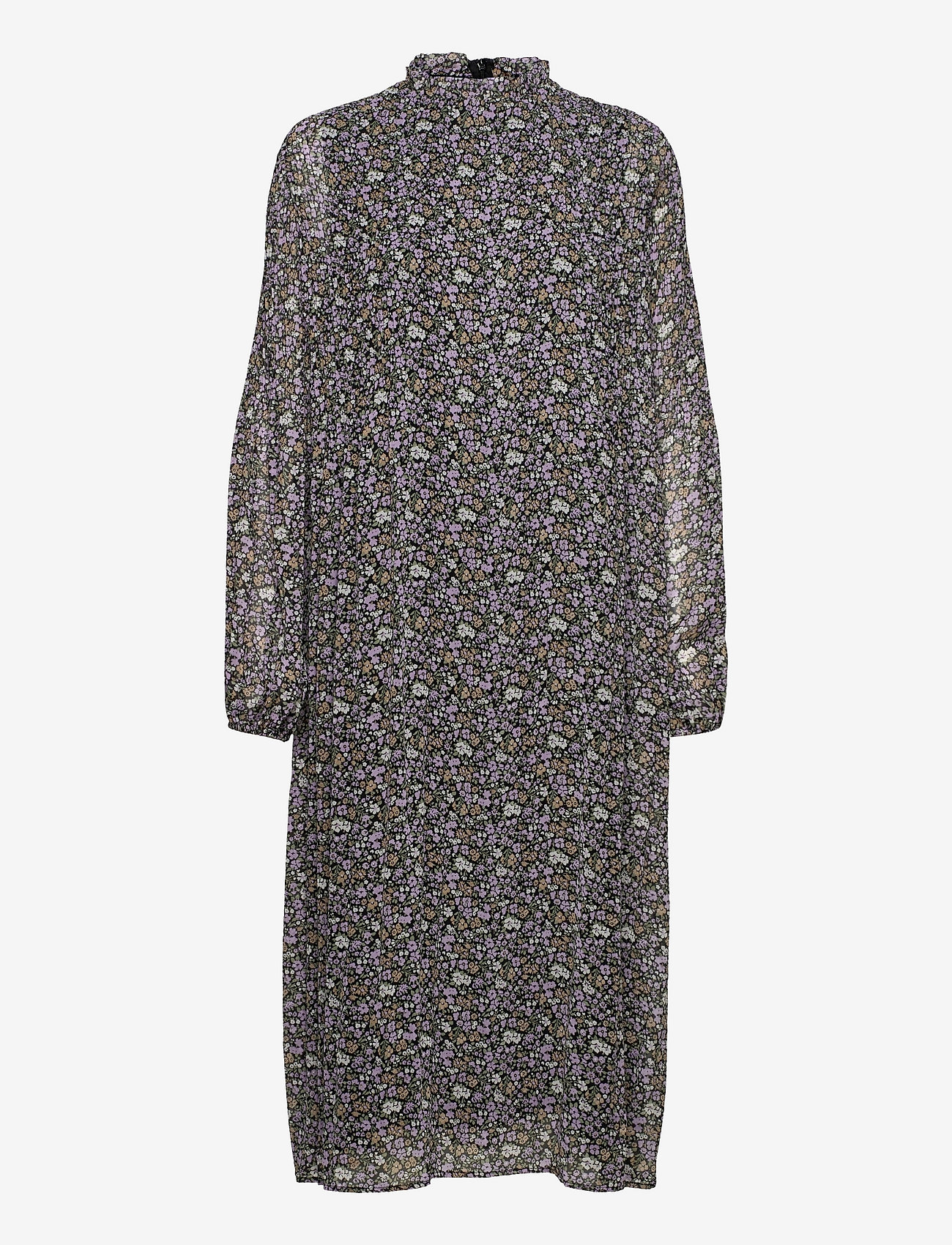 Envii - ENROY LS T-N DRESS AOP 6850 - midikleidid - dark abelia - 0