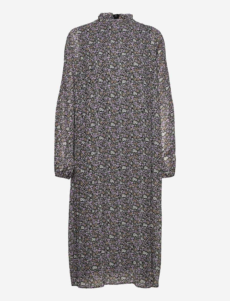 Envii - ENROY LS T-N DRESS AOP 6850 - midikleider - dark abelia - 0