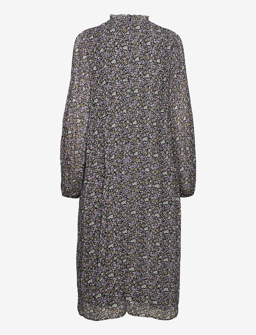 Envii - ENROY LS T-N DRESS AOP 6850 - midikleider - dark abelia - 1