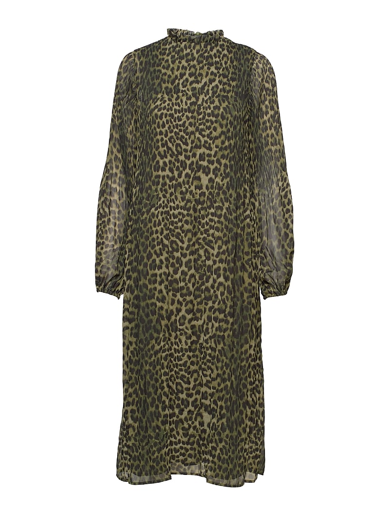 Envii - ENROY LS T-N DRESS AOP 6850 - midikleider - olive leo - 0
