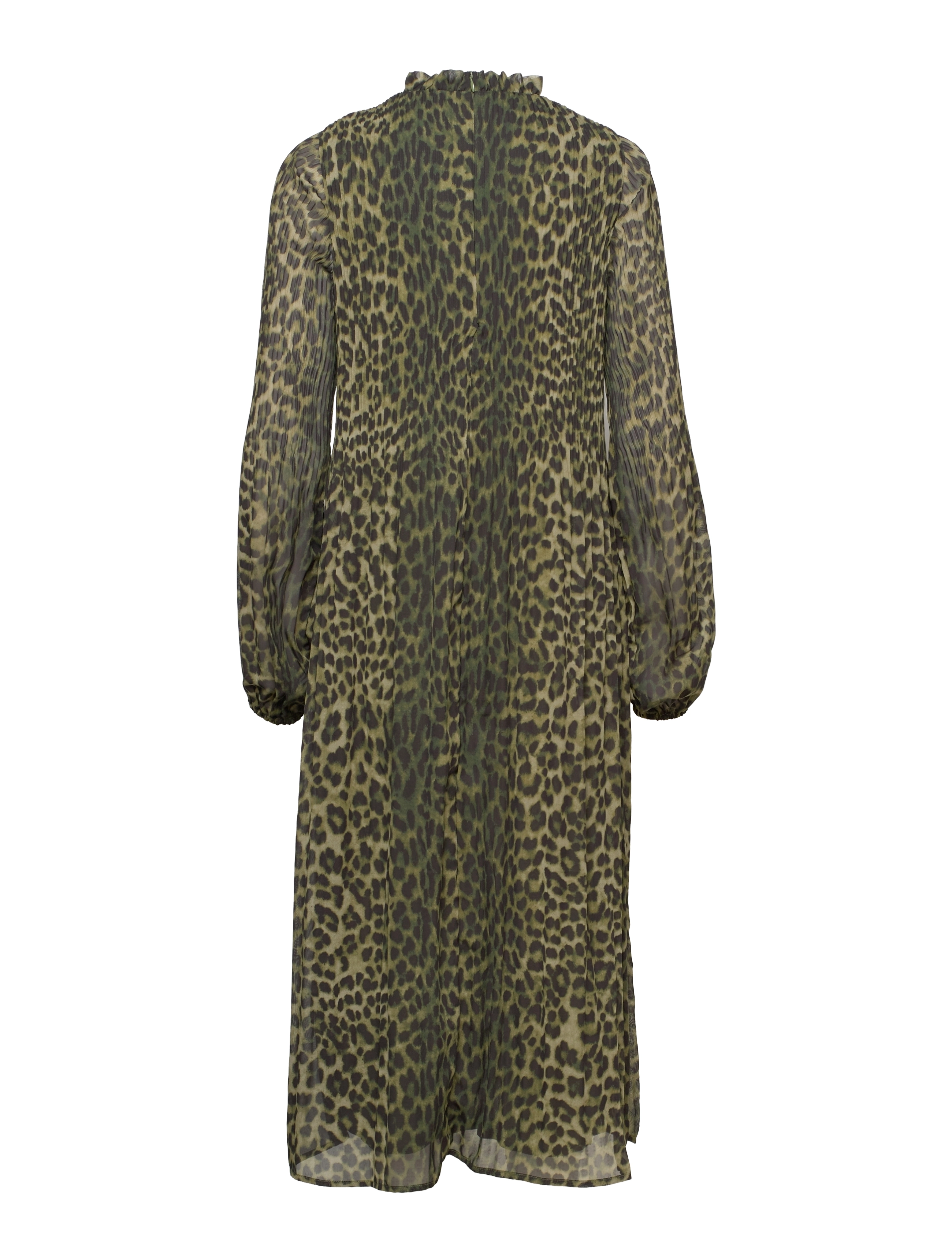 Envii - ENROY LS T-N DRESS AOP 6850 - midi dresses - olive leo - 1