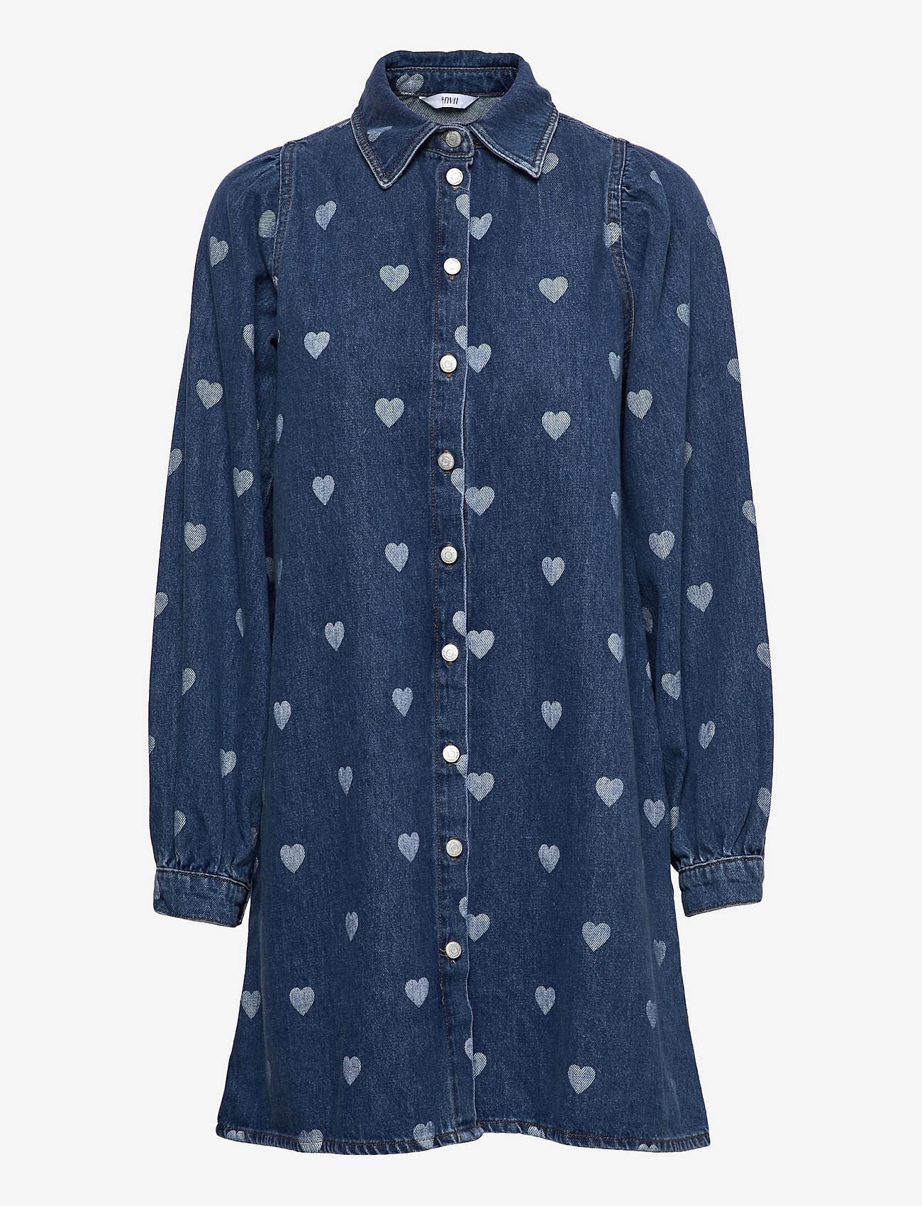 Envii - ENPUMPKIN LS DRESS AOP 6801 - denim heart - 0