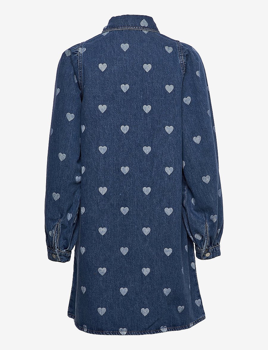 Envii - ENPUMPKIN LS DRESS AOP 6801 - denim heart - 1