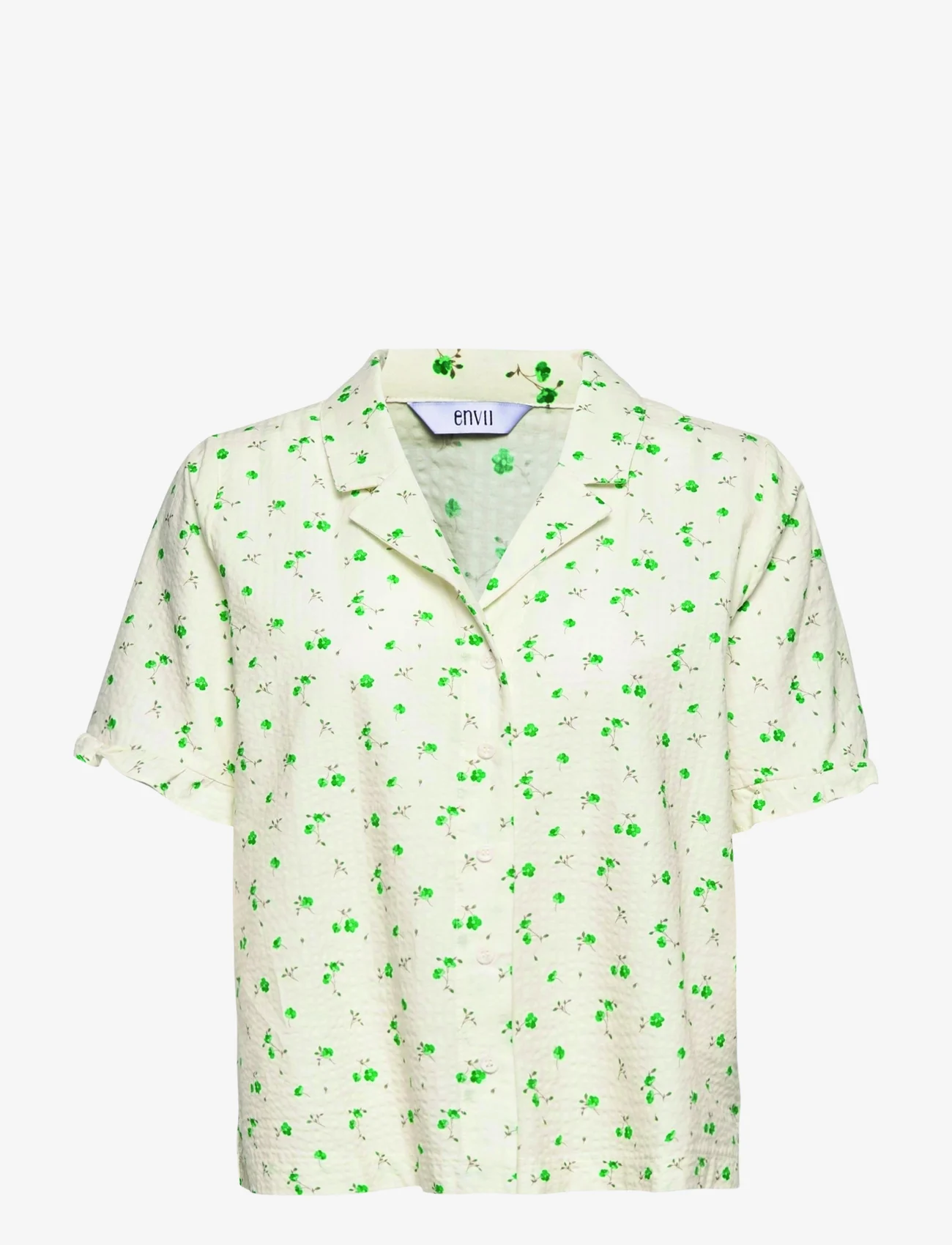 Envii - ENNIGHTTIME SS SHIRT AOP 6743 - kortærmede skjorter - green petunia - 0