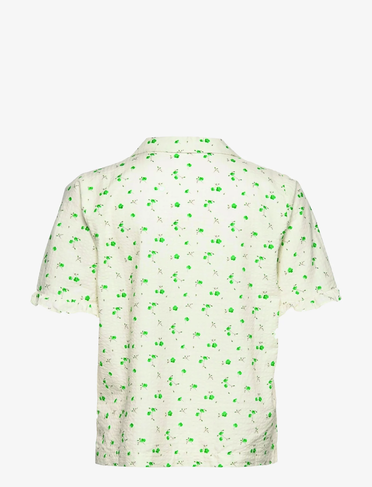 Envii - ENNIGHTTIME SS SHIRT AOP 6743 - kortärmade skjortor - green petunia - 1