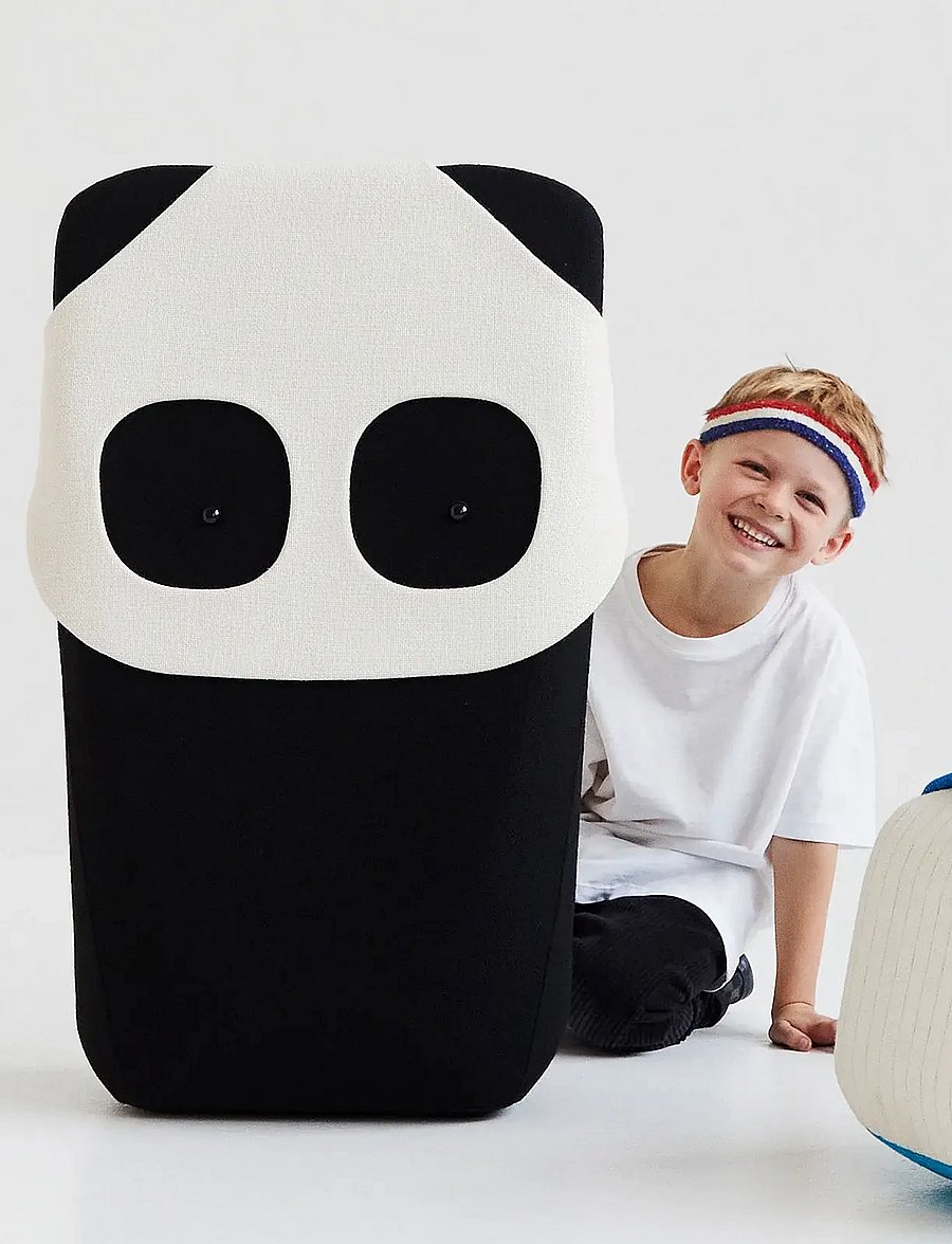 EO - Zoo Collection Panda - poufs & lehnstühle - black and white - 3