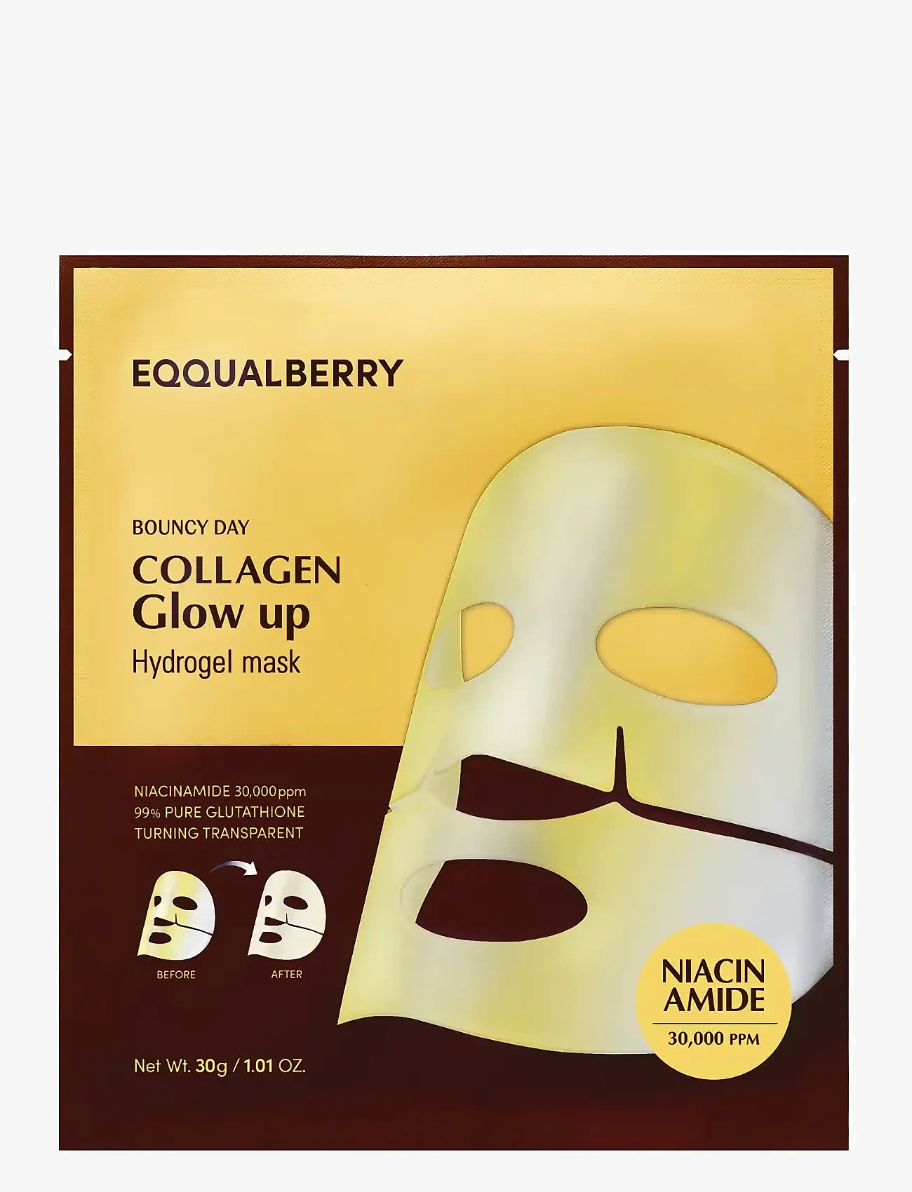 Eqqualberry - Collagen Glow up Hydrogel Mask - sheet masks - clear - 1